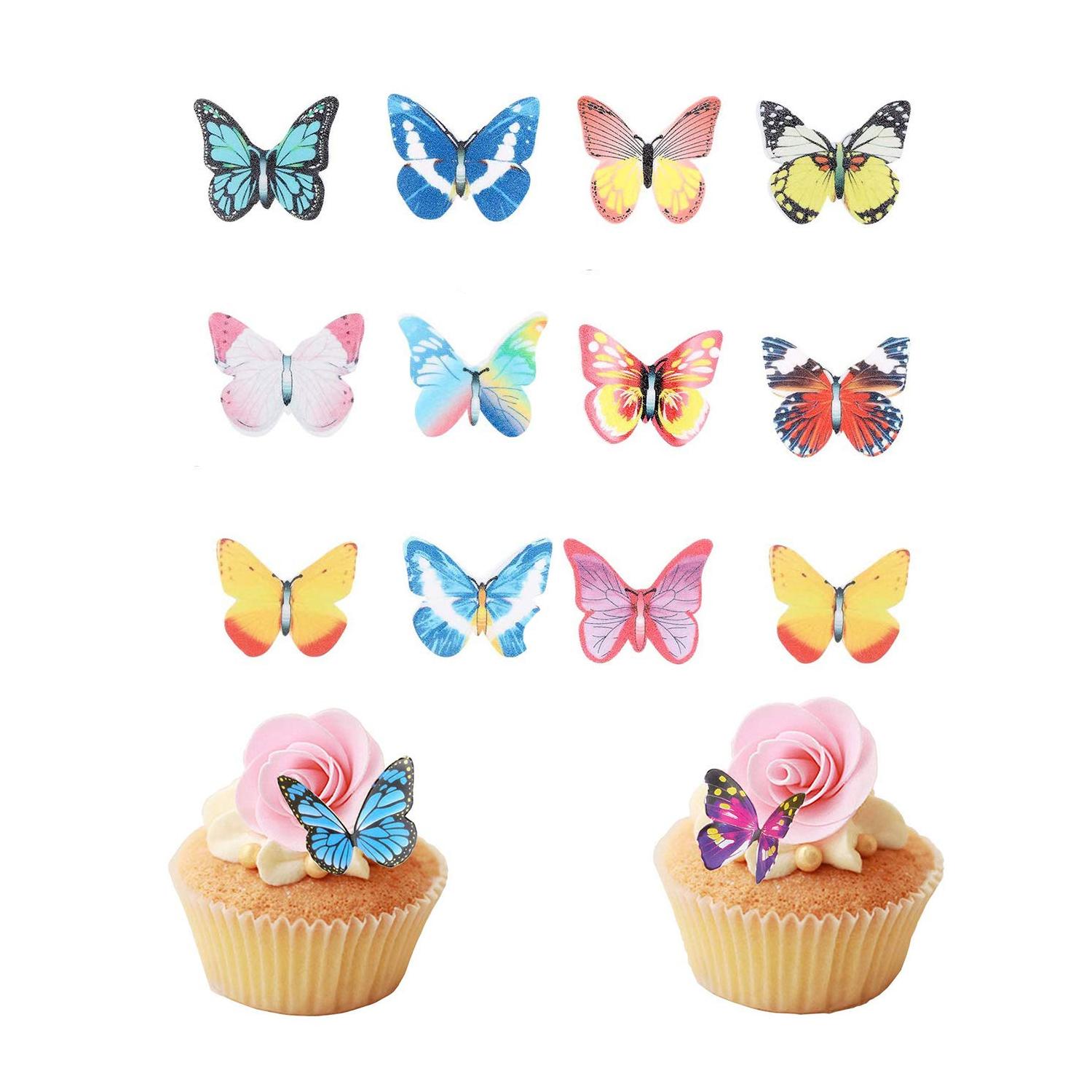 12 PCS EDIBLE BUTTERFLY TOPPERS