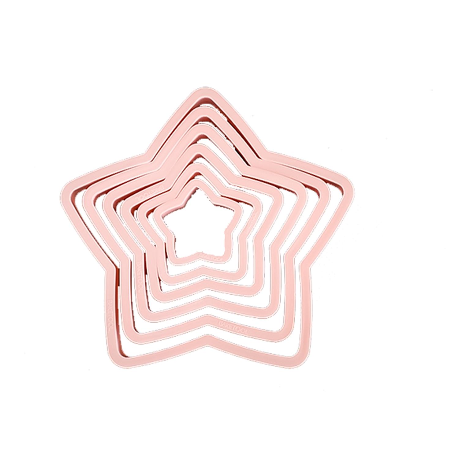 1CM SET OF 6 PLASTIC STAR COOKIE CUTTER SET