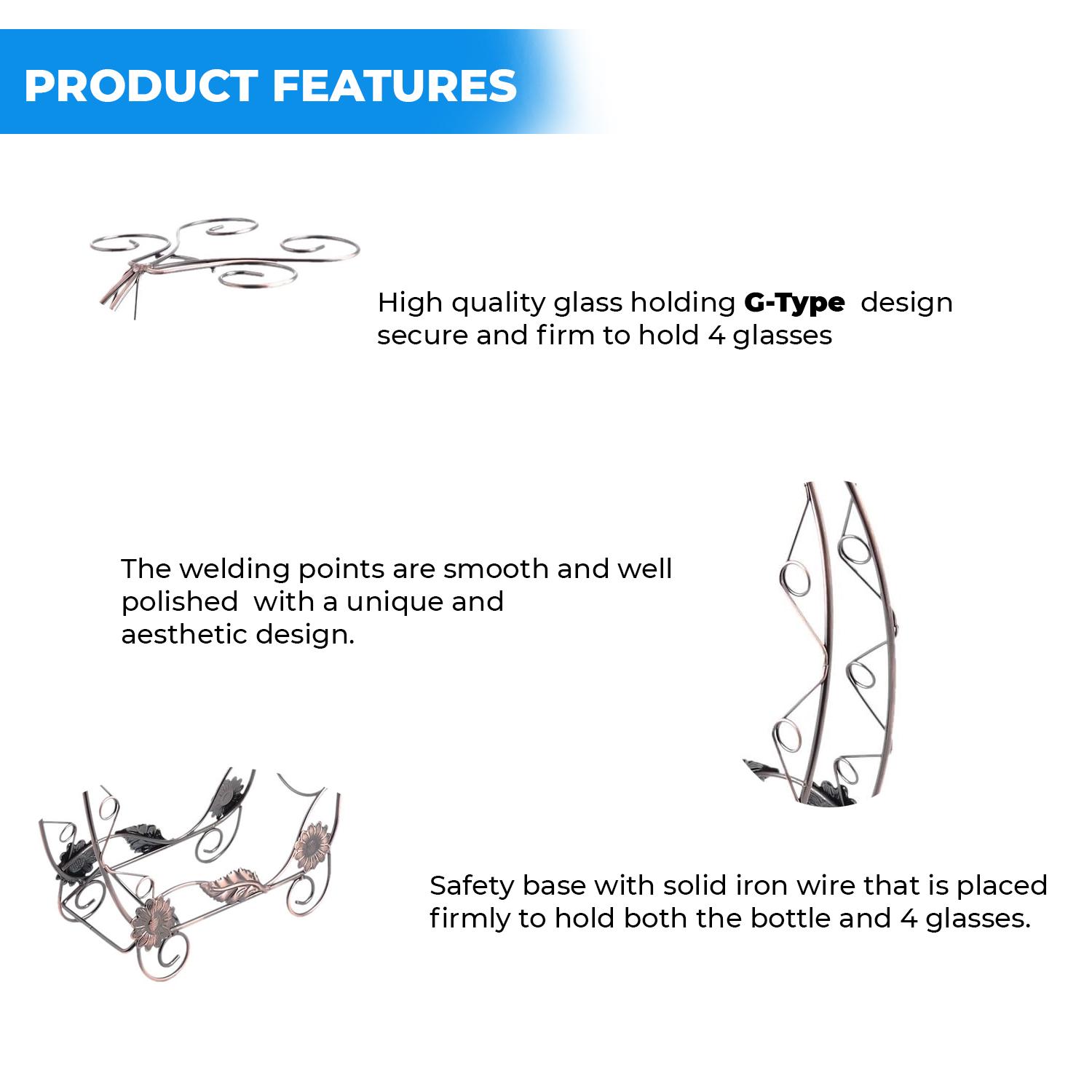 4 GLASS - FANTASEE MOON WINE HOLDER BRONZE