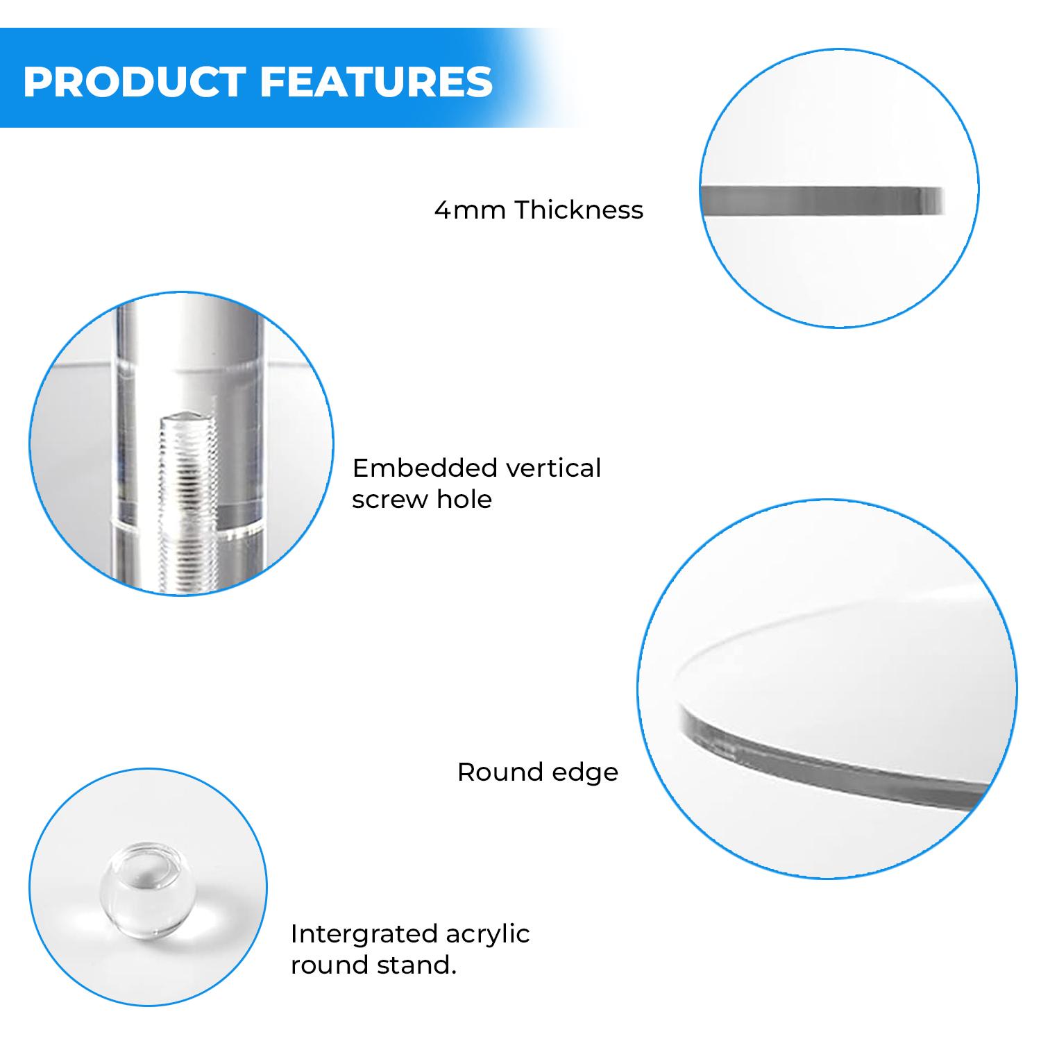 4 TIER ACRYLIC CUPCAKE STAND 14, 12, 10, 8 PLATES