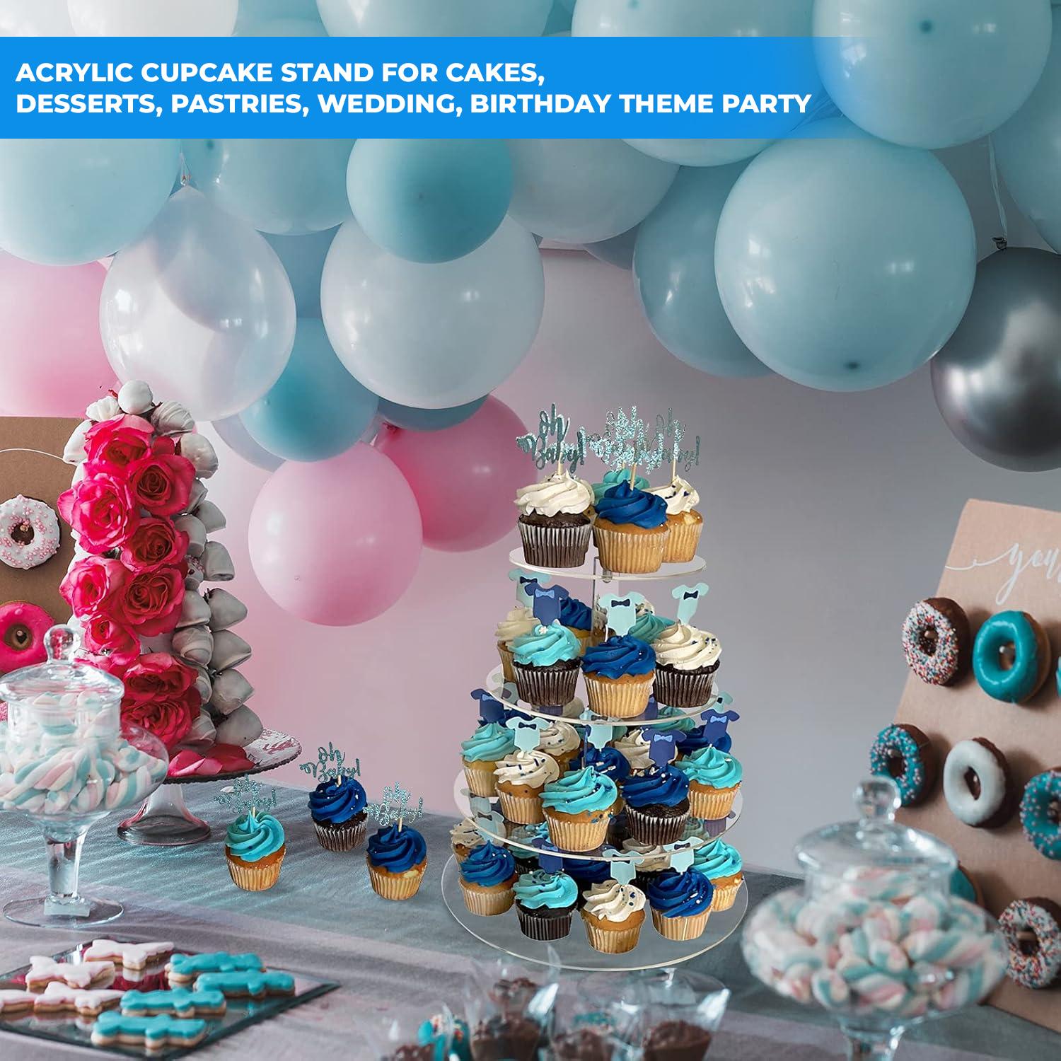 4 TIER ACRYLIC CUPCAKE STAND 14, 12, 10, 8 PLATES