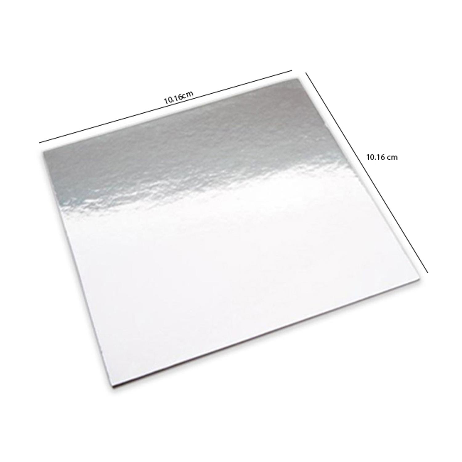 4'' SQUARE SMOOTH SILVER CAKE BOARD