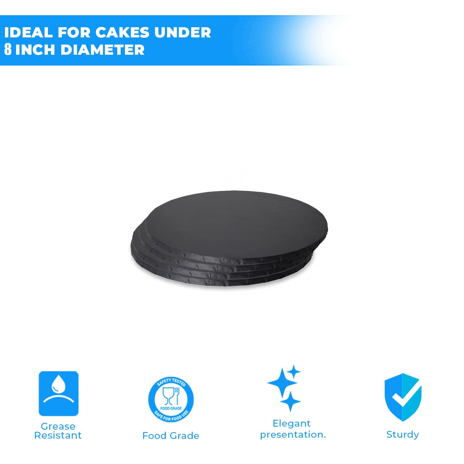 8'' ROUND BLACK CAKE BOARD