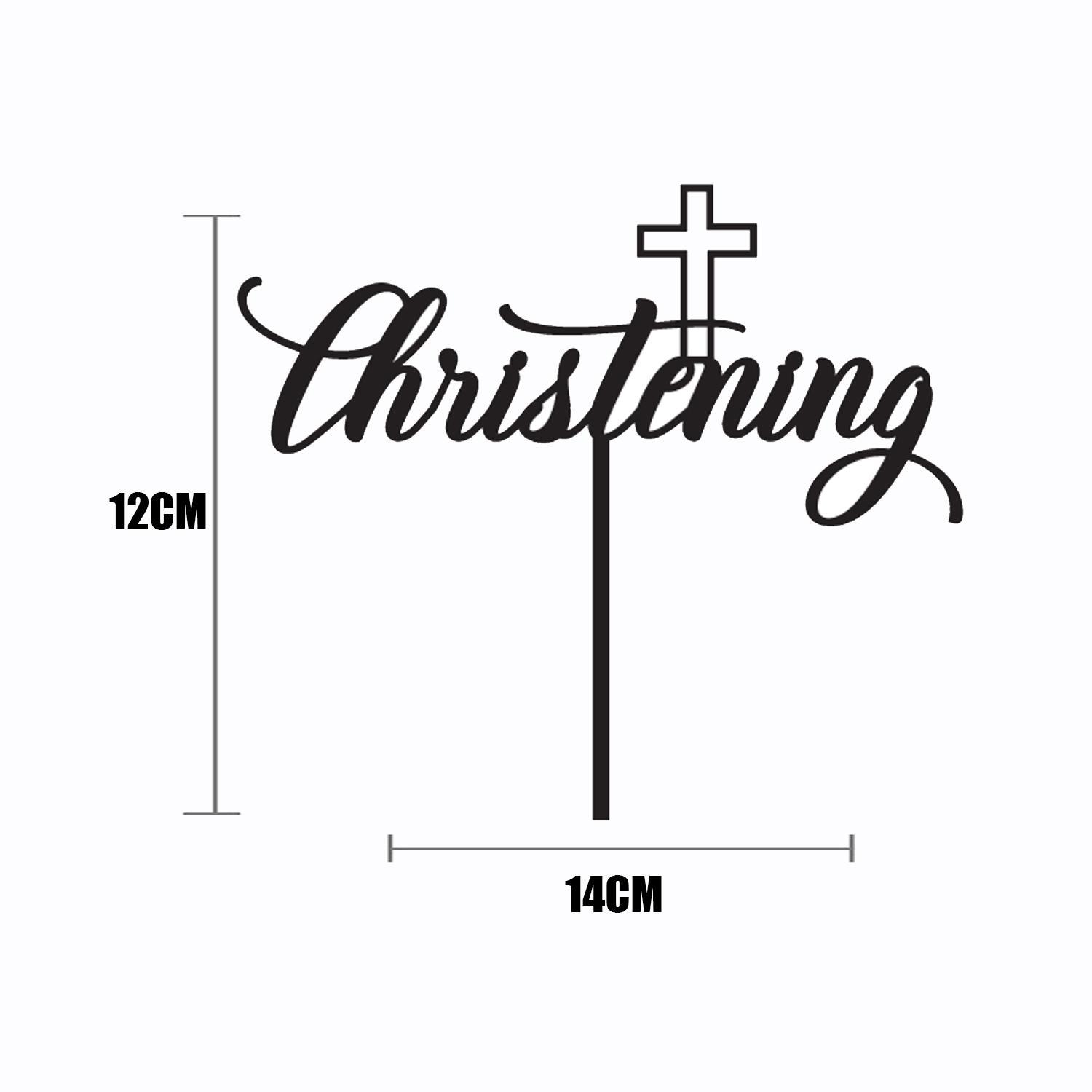 BLACK ACRYLIC CHRISTENING DAY TOPPER NO 01