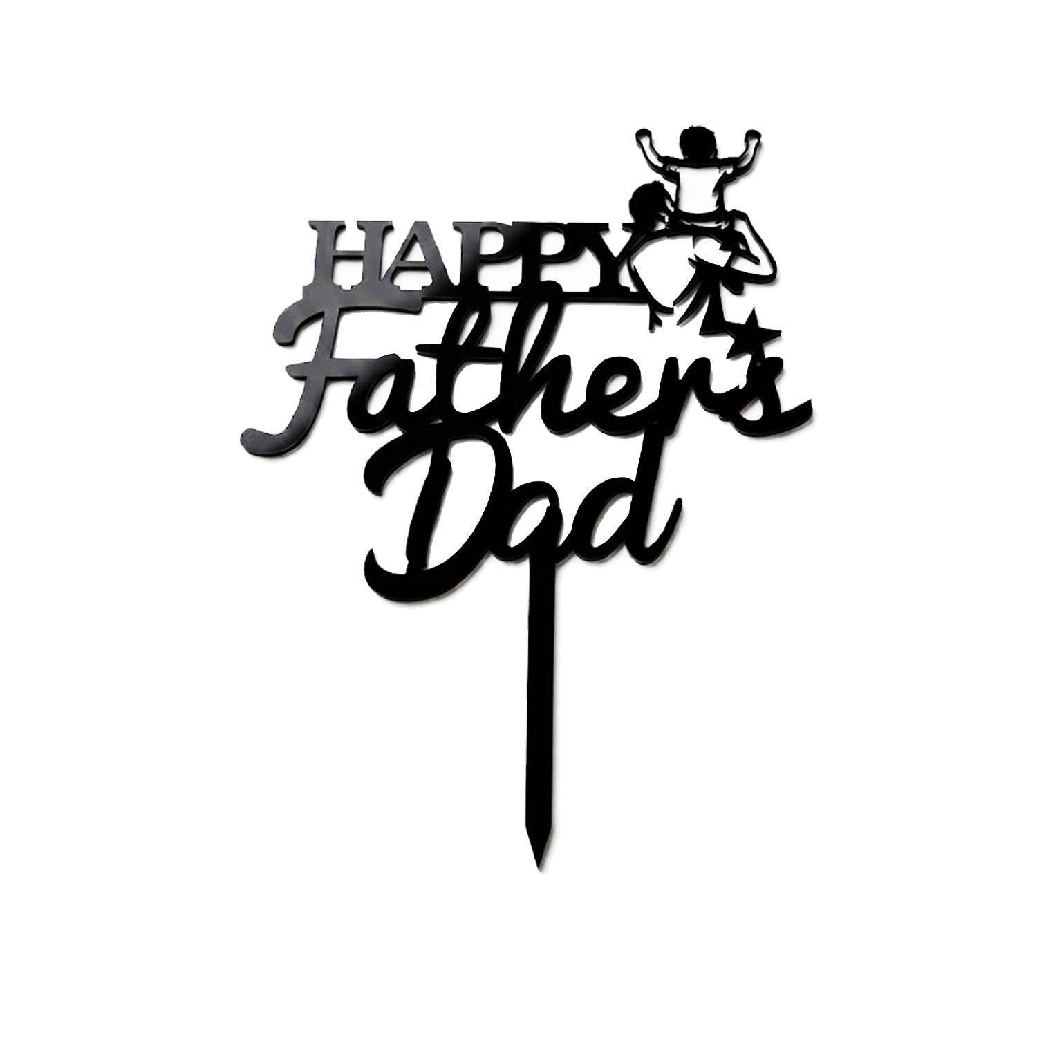 BLACK ACRYLIC FATHERS DAY TOPPER NO 01