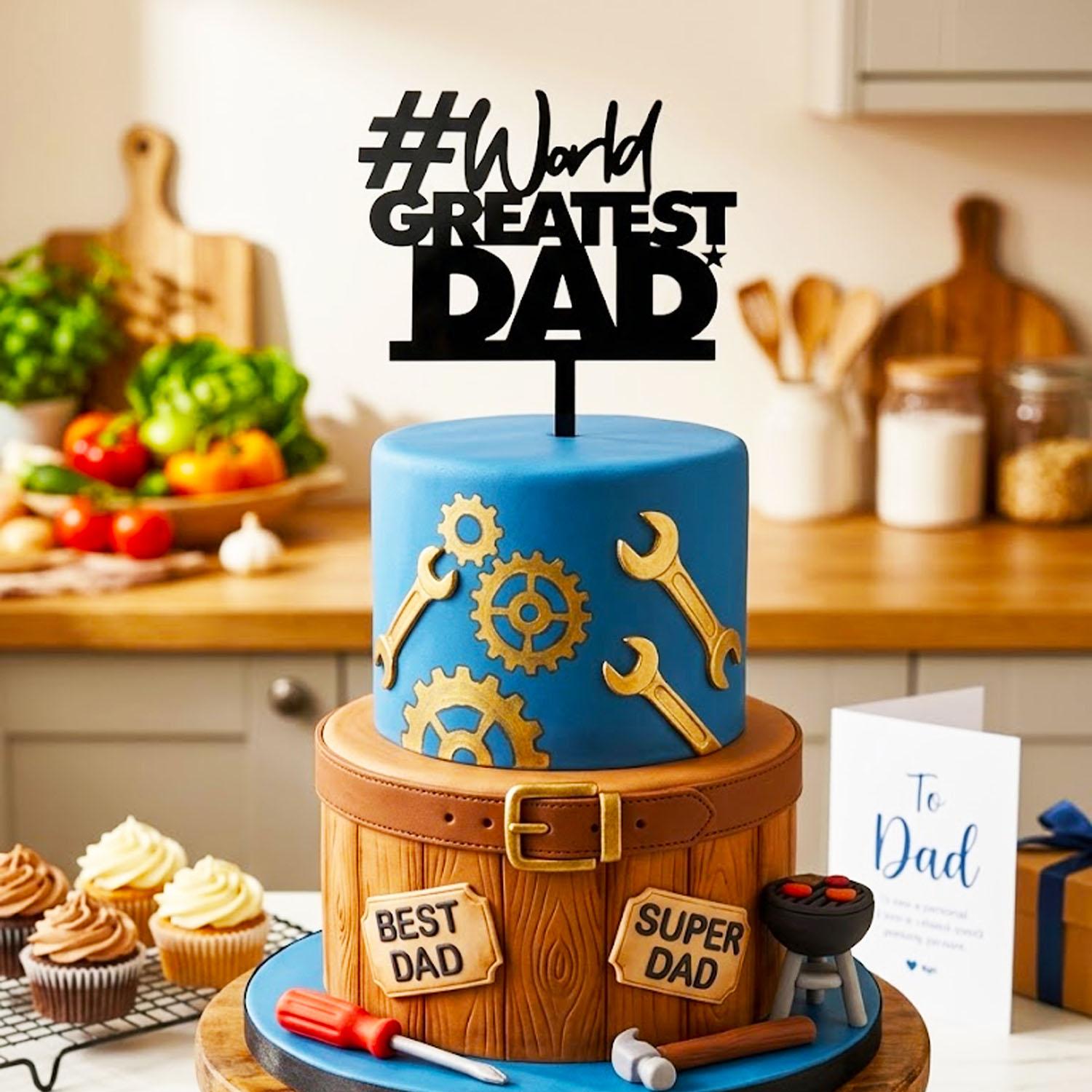 BLACK ACRYLIC FATHERS DAY TOPPER NO 01
