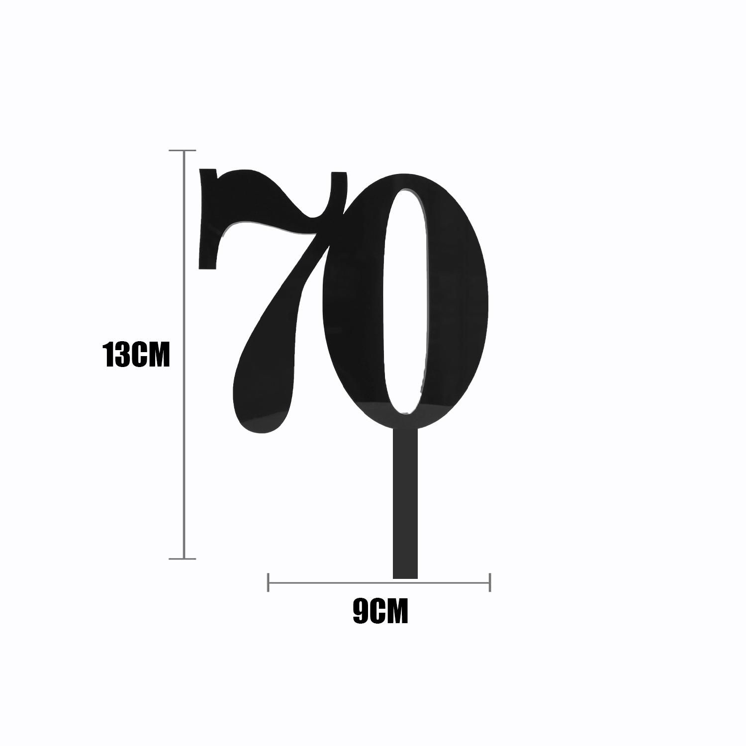 BLACK ACRYLIC NUMBER TOPPER NO 70