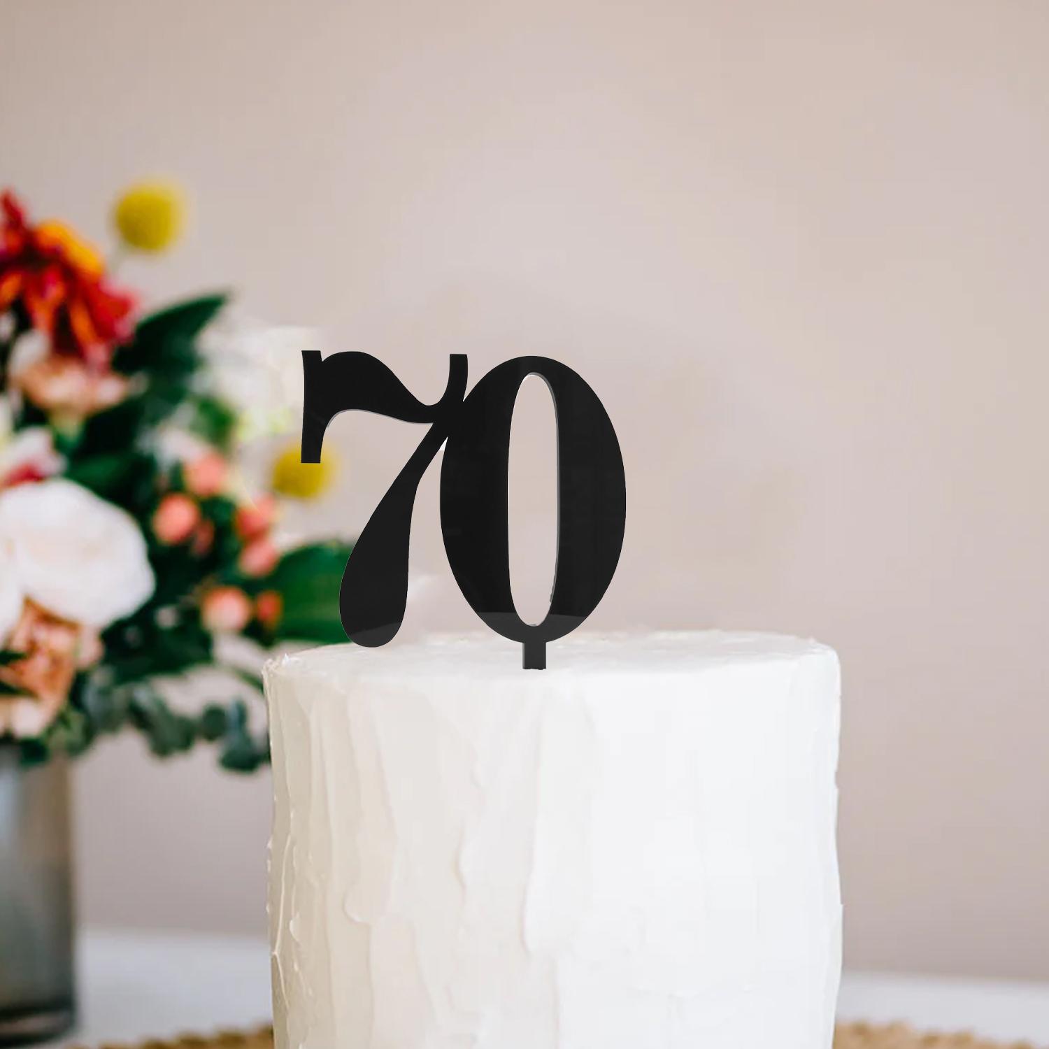 BLACK ACRYLIC NUMBER TOPPER NO 70