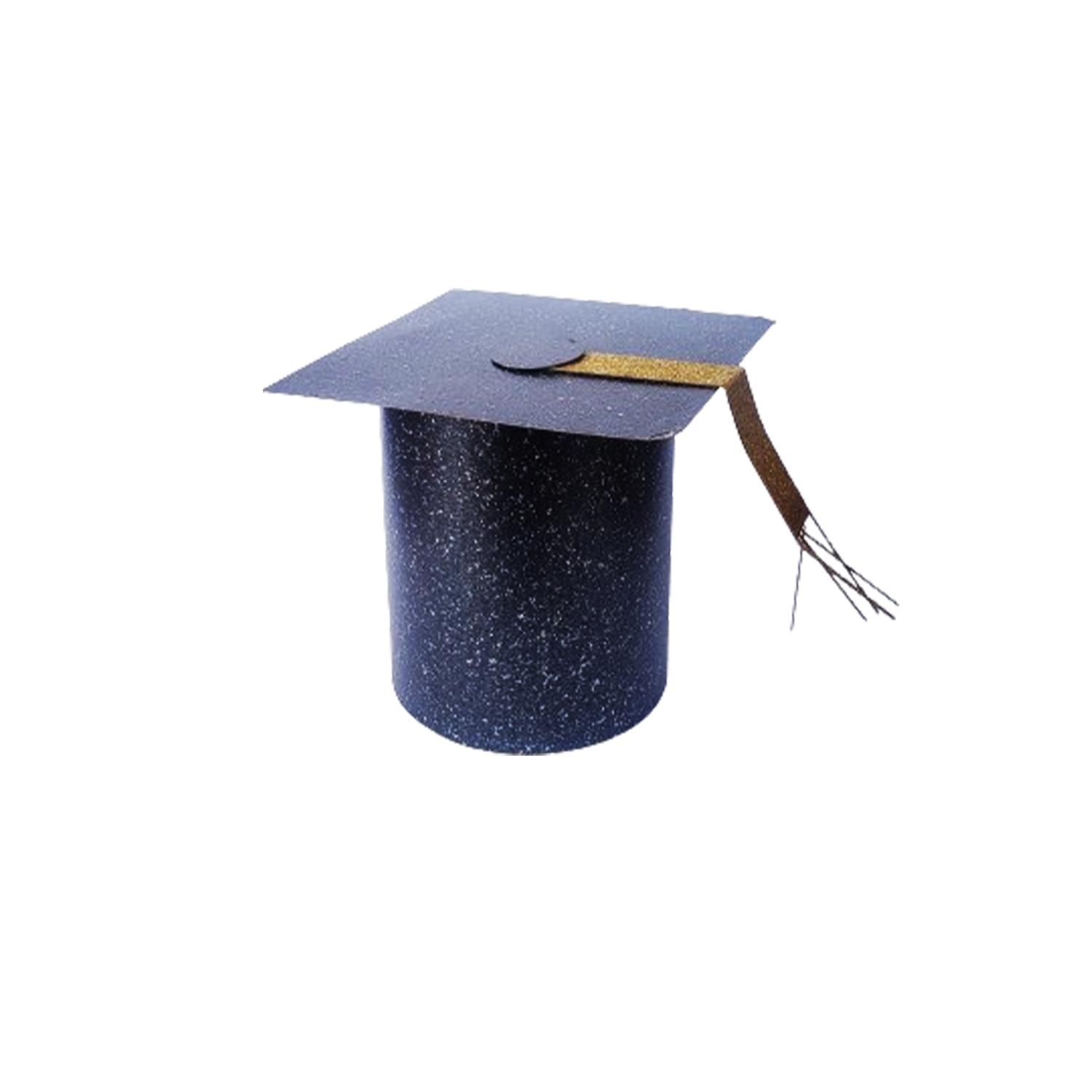 BLACK GRADUATION HAT PAPER TOPPER