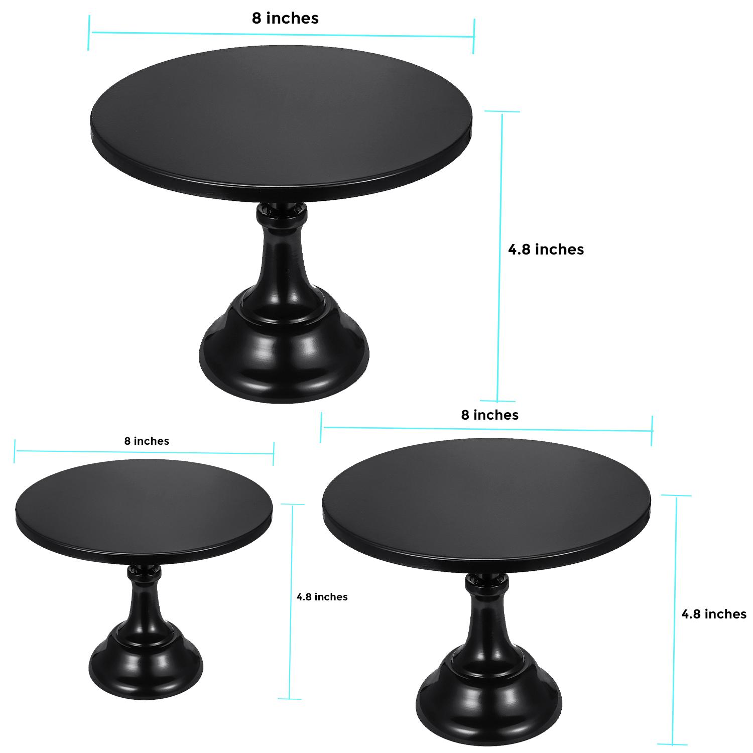 BLACK METALLIC CAKE STAND SET OF 3