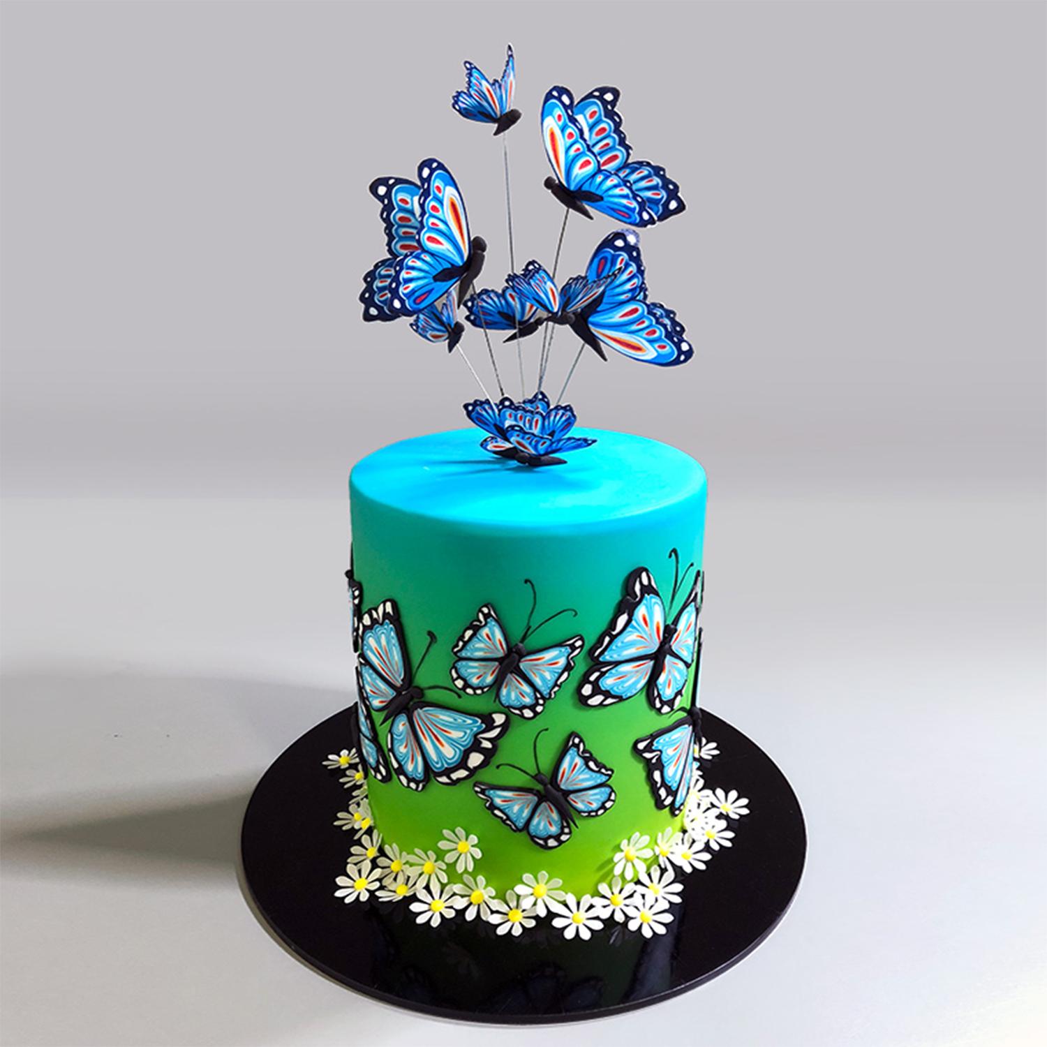 BUTTERFLY AND ABSTRACT PATTERN MINI STENCIL