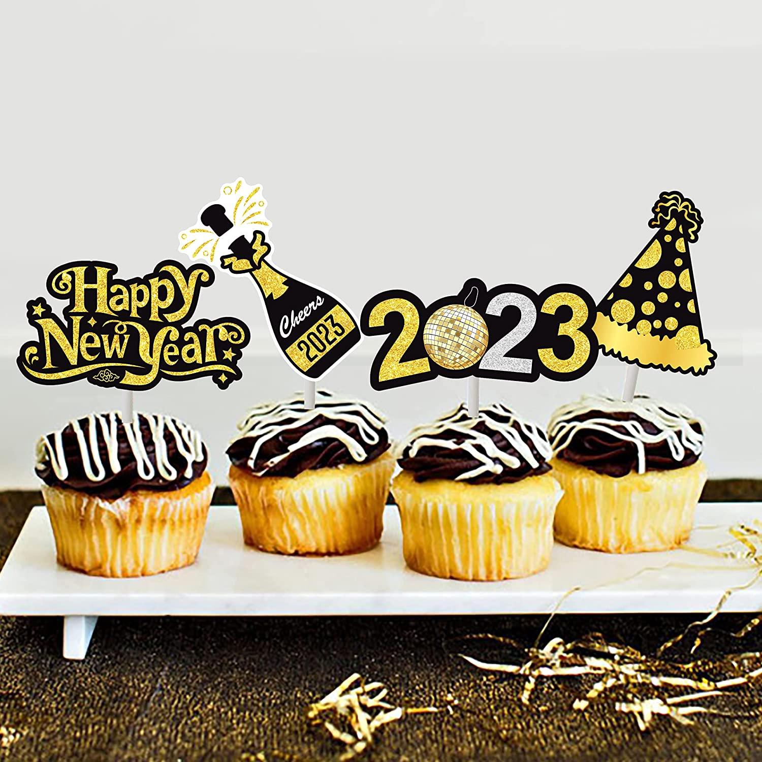 CARDSTOCK HAPPY NEW YEAR THEMED PAPER TOPPER A4