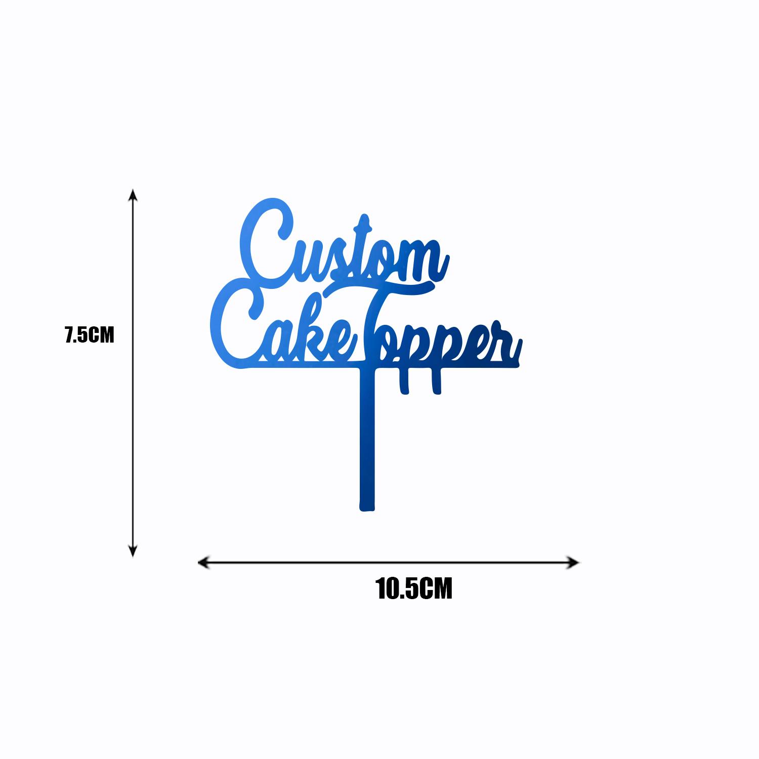 CUSTOMIZED MIRROR BLUE ACLYRIC TOPPER 7.5CM X 10.5CM