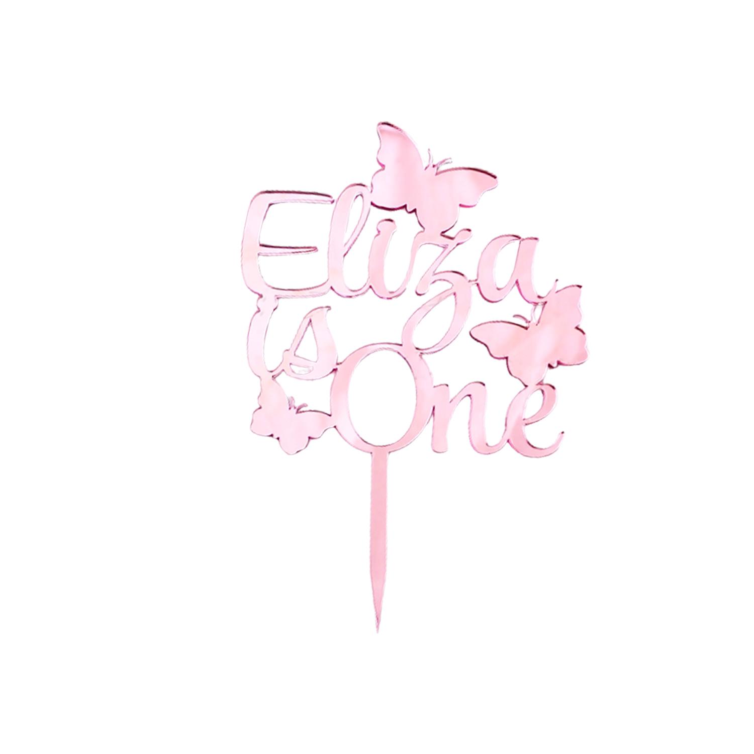CUSTOMIZED MIRROR PINK ACRYLIC TOPPER 14CM X 20CM