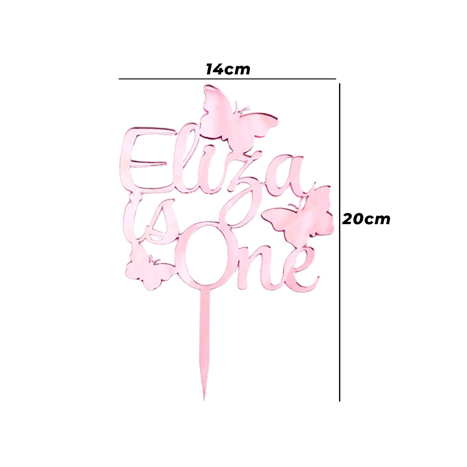 CUSTOMIZED MIRROR PINK ACRYLIC TOPPER 14CM X 20CM