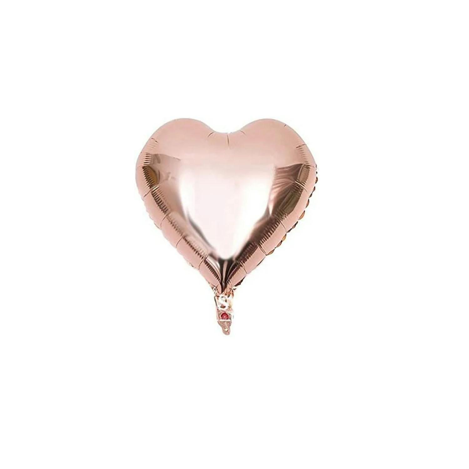 FOIL BALLOON 10 INCH HEART SHAPED ROSE GOLD 1PC
