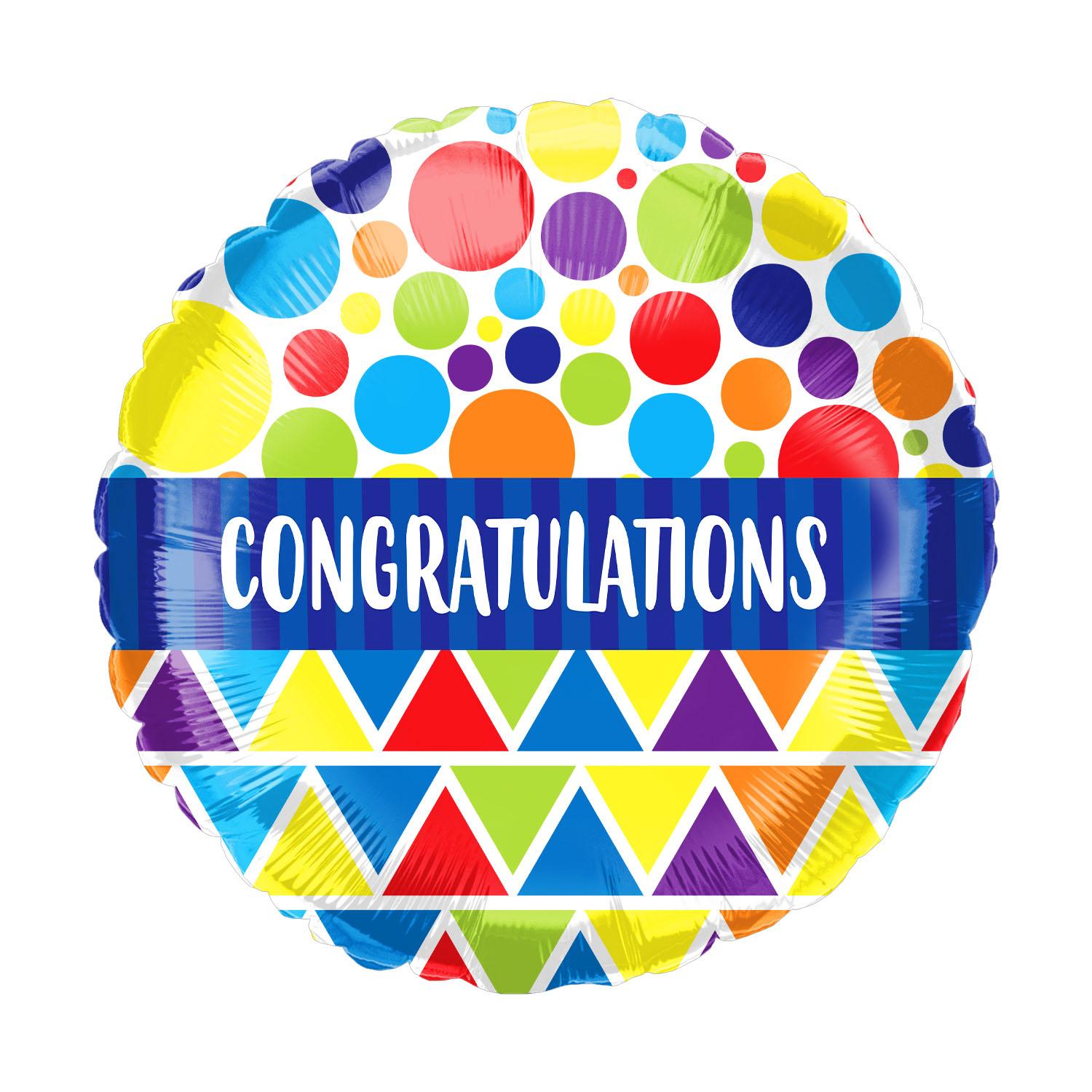 FOIL BALLOON 22 INCH CONGRATULATIONS BLUE PATTERN