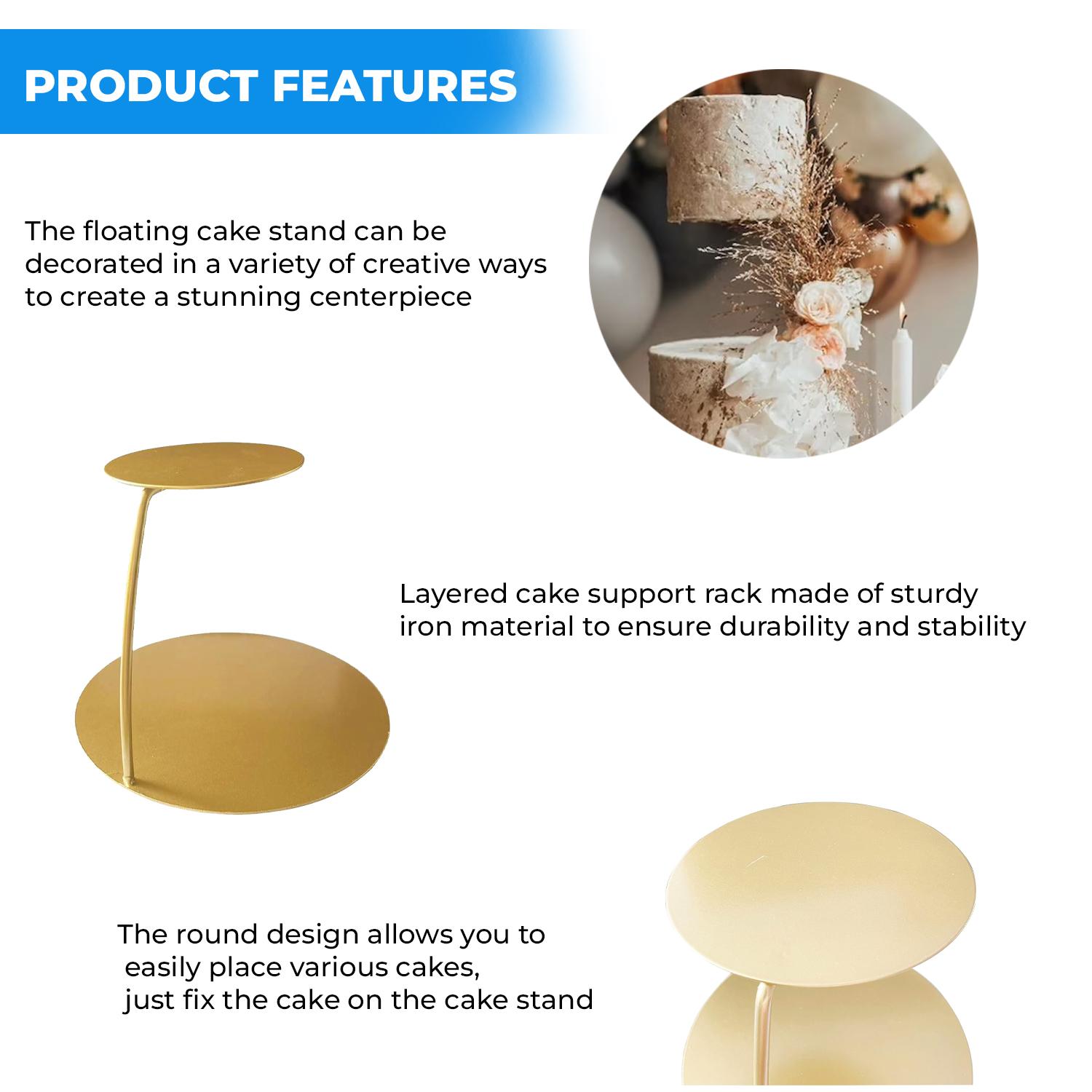 GOLD FLOATING CAKE TIER SEPARATOR