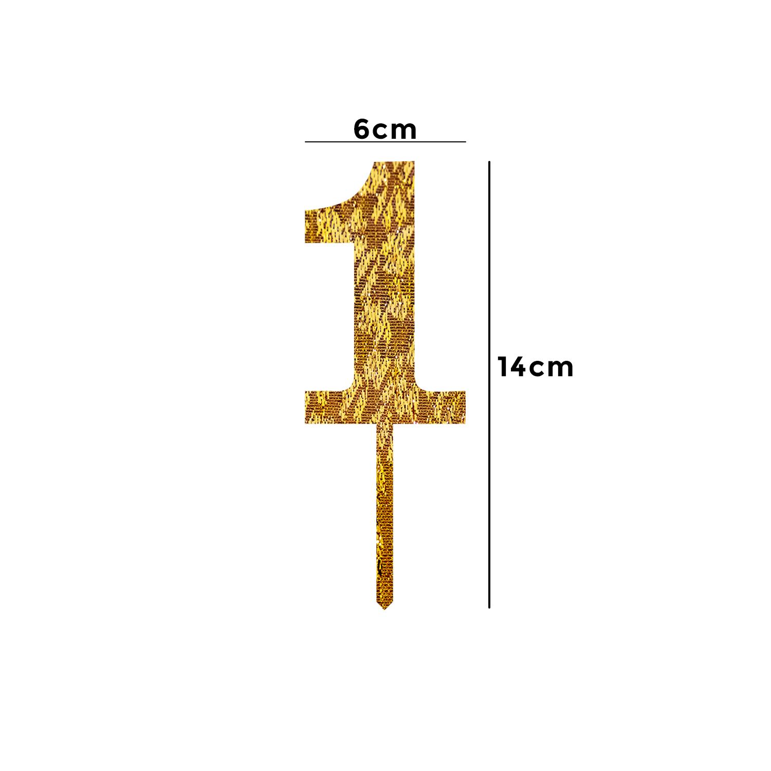 GOLD GLITTER NUMBER TOPPER NO 1