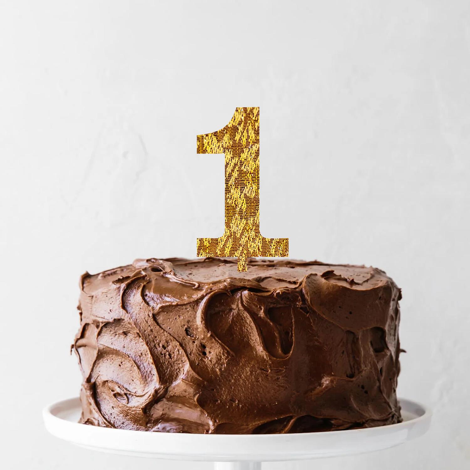 GOLD GLITTER NUMBER TOPPER NO 1