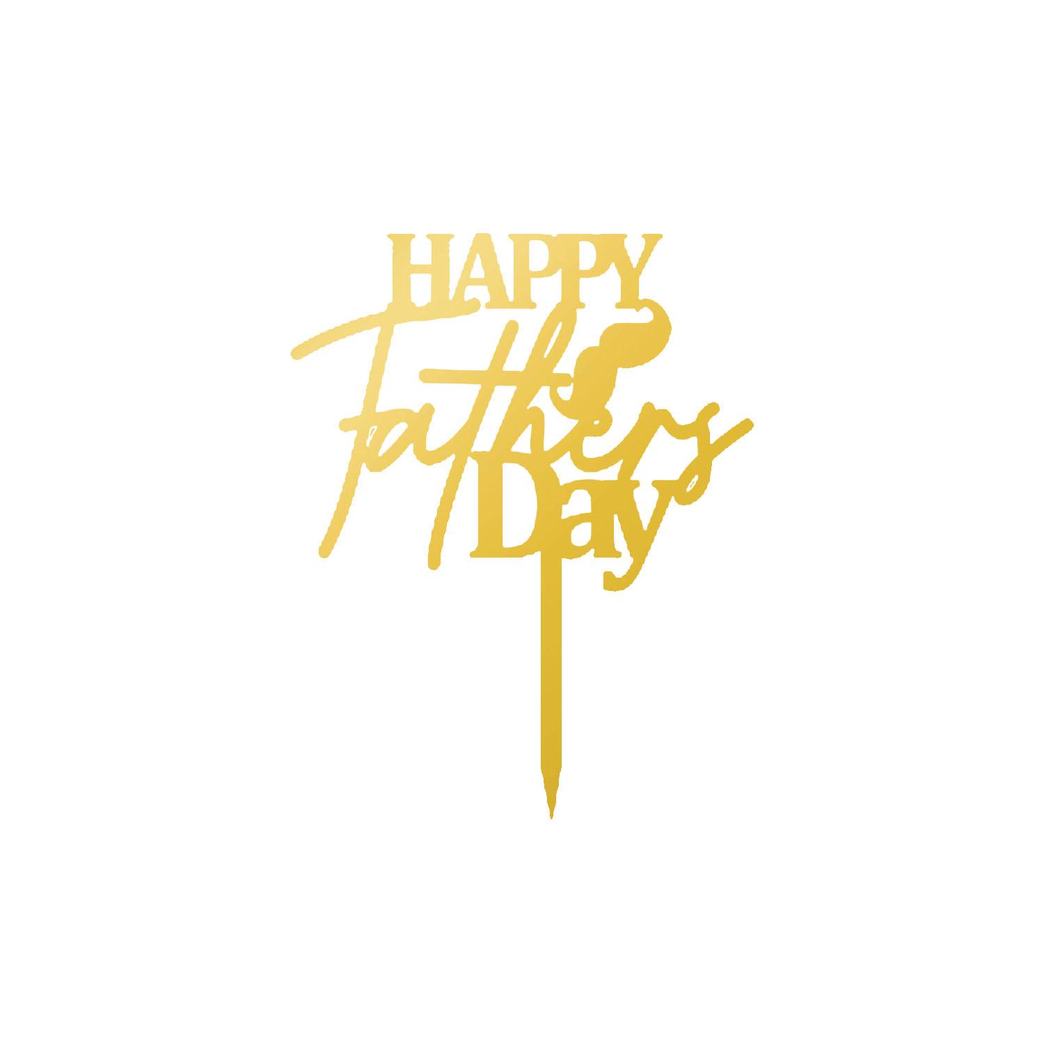 GOLD MIRROR ACRYLIC FATHERS DAY TOPPER NO 01