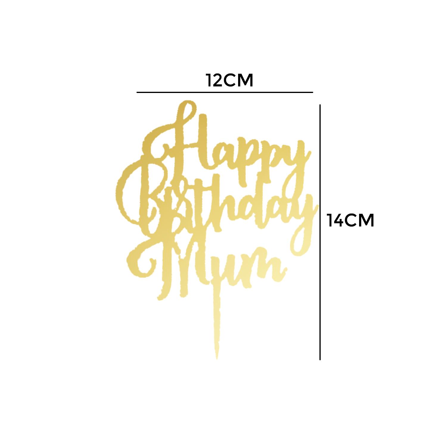 GOLD MIRROR ACRYLIC HAPPY BIRTHDAY TOPPER NO 01 BIRTHDAY SIGN