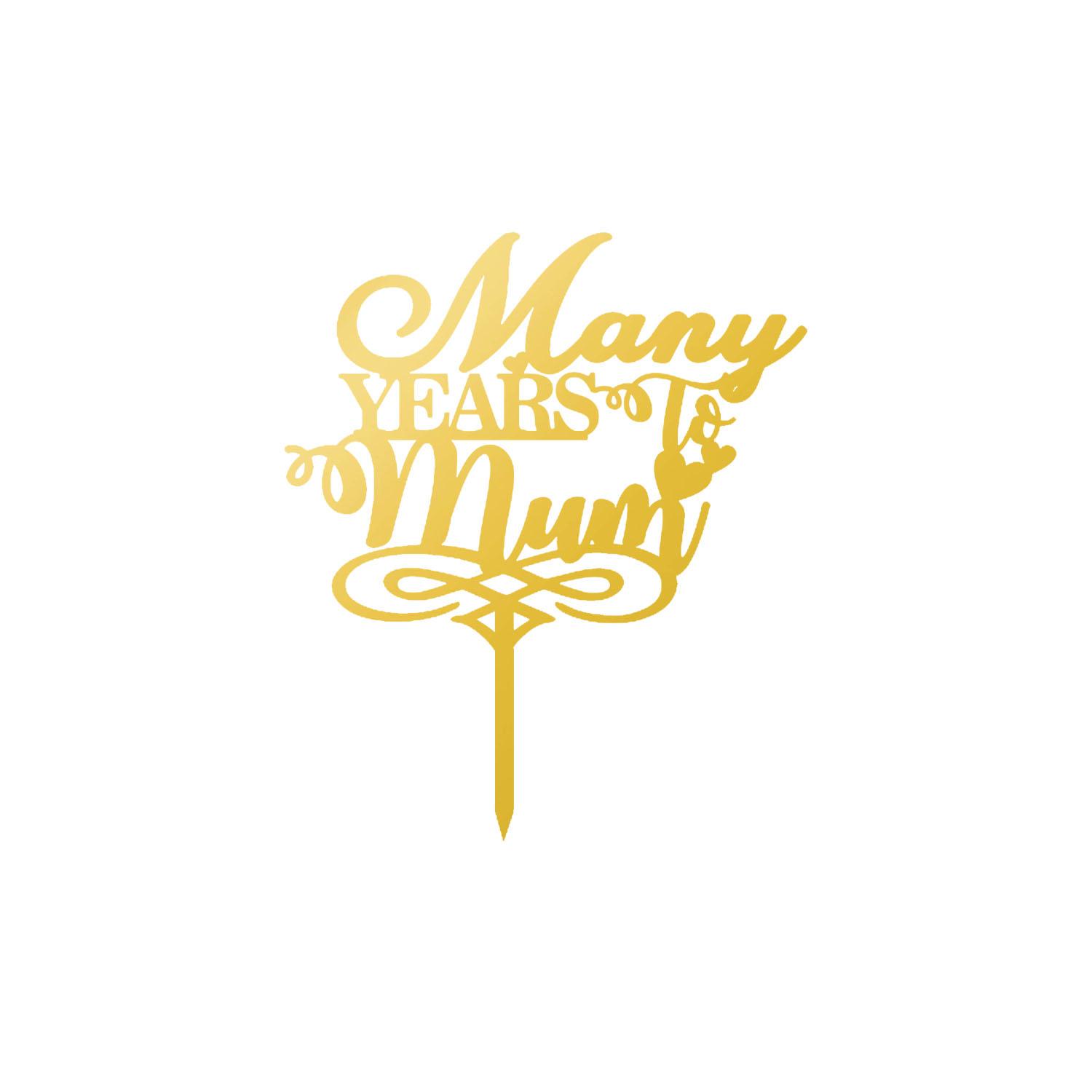 GOLD MIRROR ACRYLIC HAPPY BIRTHDAY TOPPER NO 01 BIRTHDAY SIGN