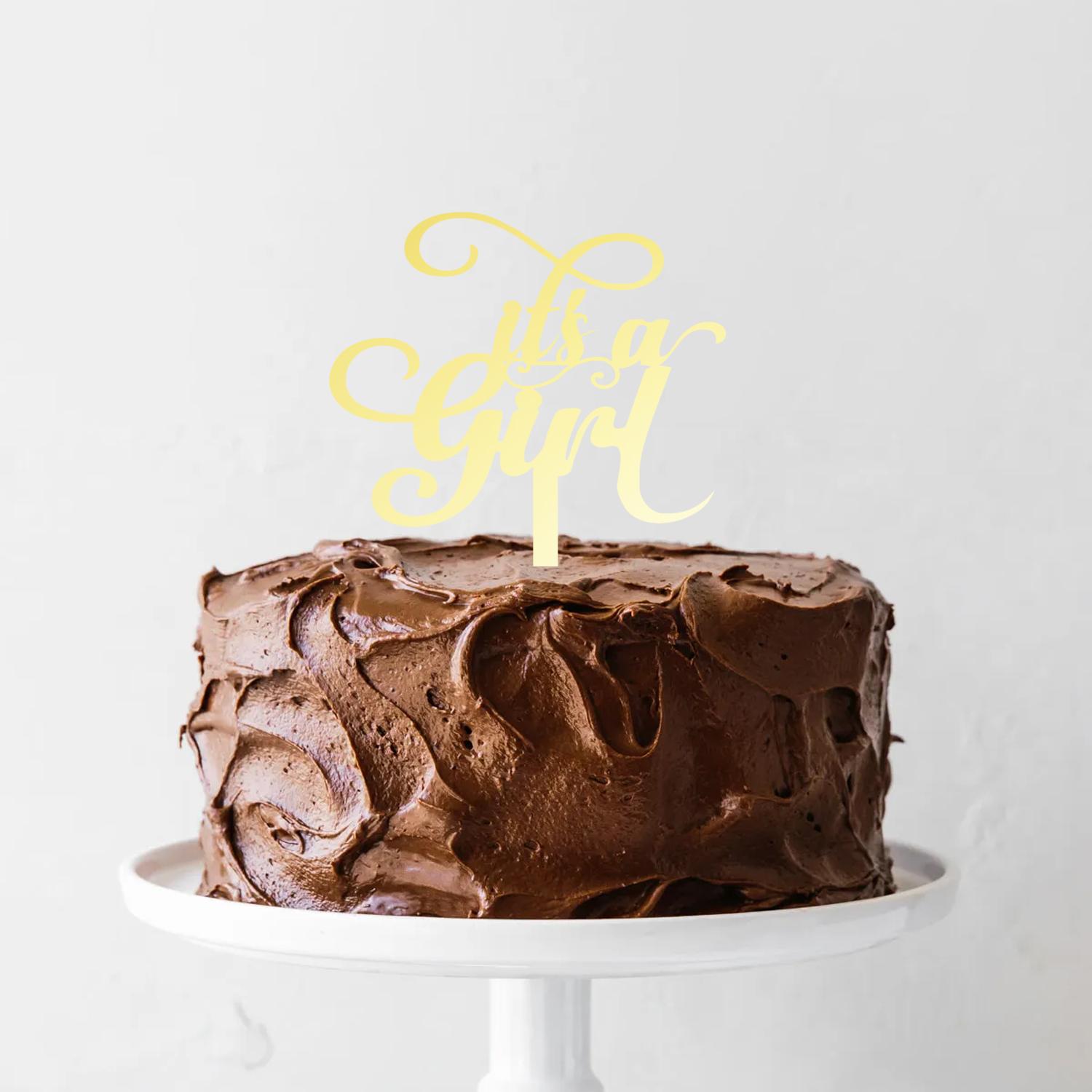 GOLD MIRROR BABY SHOWER TOPPER IT'S A GIRL