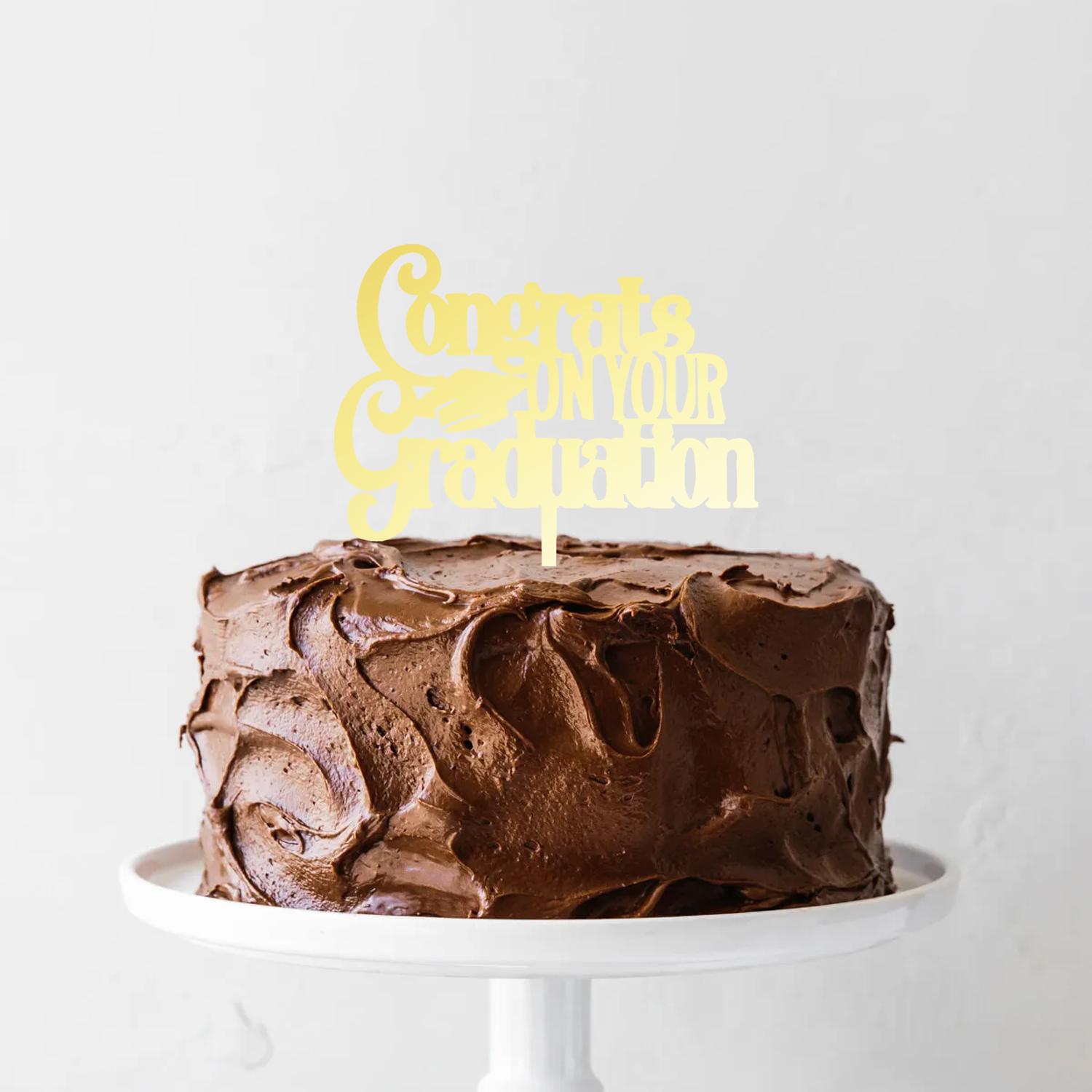 GOLD MIRROR CONGRATULATIONS ON YOUR GRADUATION TOPPER