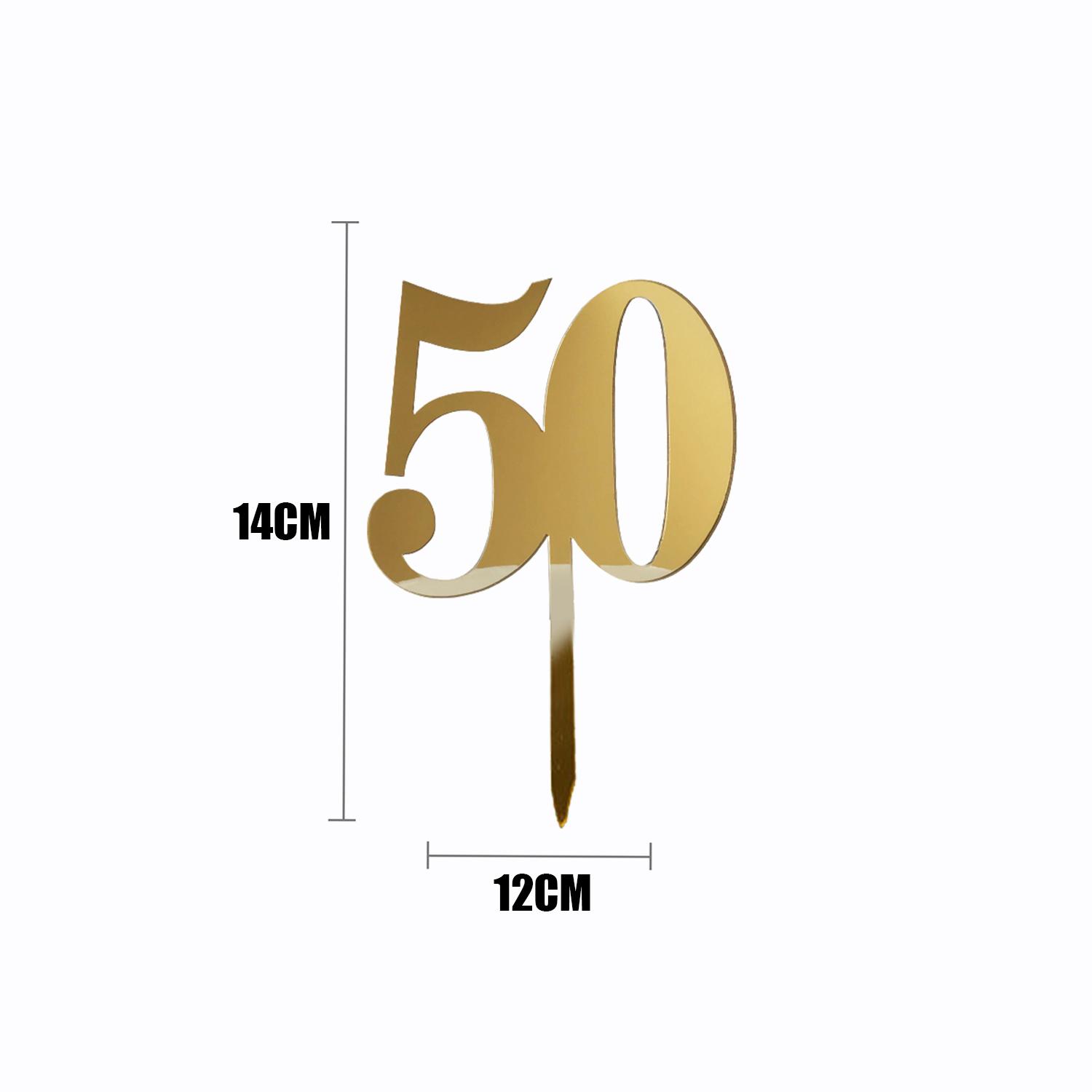 GOLD MIRROR NUMBER TOPPER NO 50