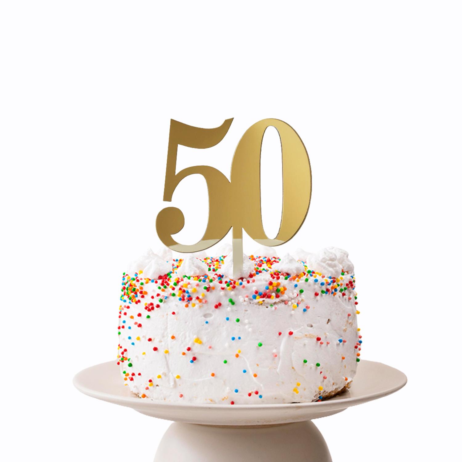 GOLD MIRROR NUMBER TOPPER NO 50