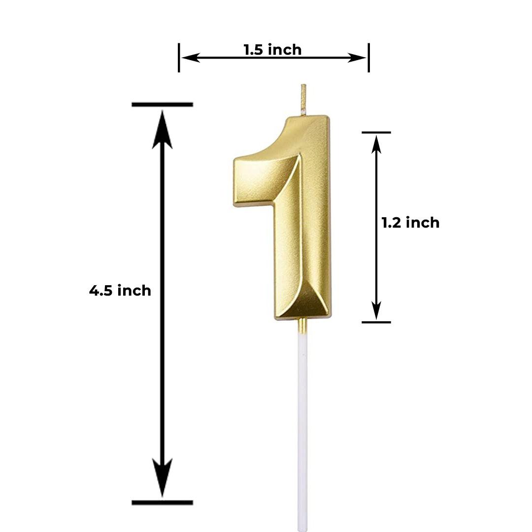 GOLD NUMBER CANDLE 1, BIRTHDAY CANDLES, GOLD CANDLES, CAKE NUMBER CANDLES ,PARTY CELEBRATION