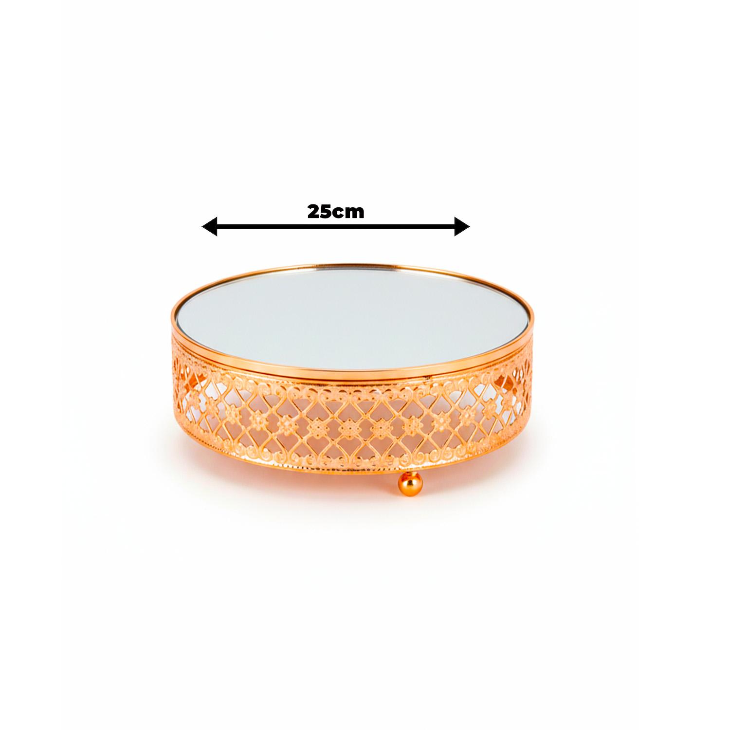 1PC GOLD MIRROR CAKE STAND 25CM