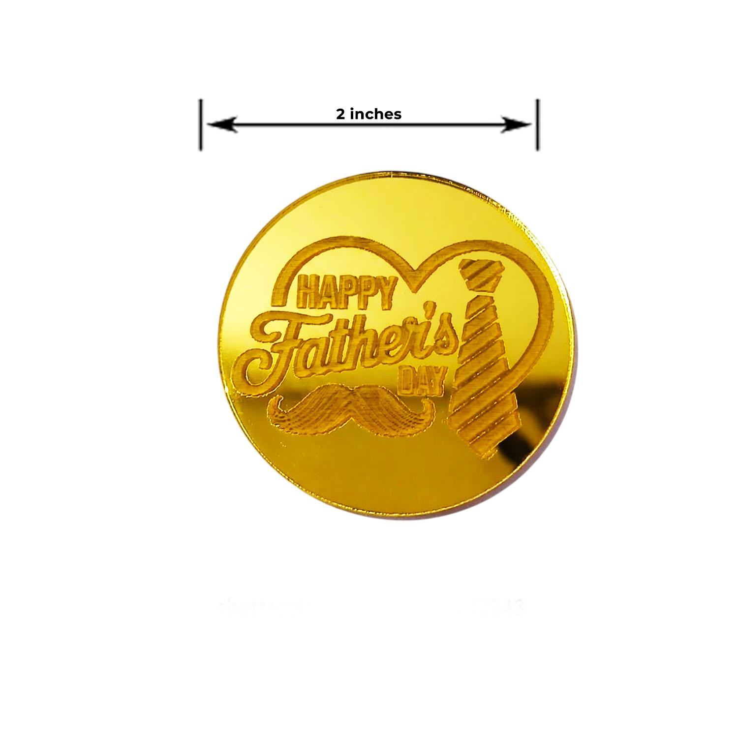 GOLD MIRROR ACRYLIC FATHERS DAY DISC TOPPER