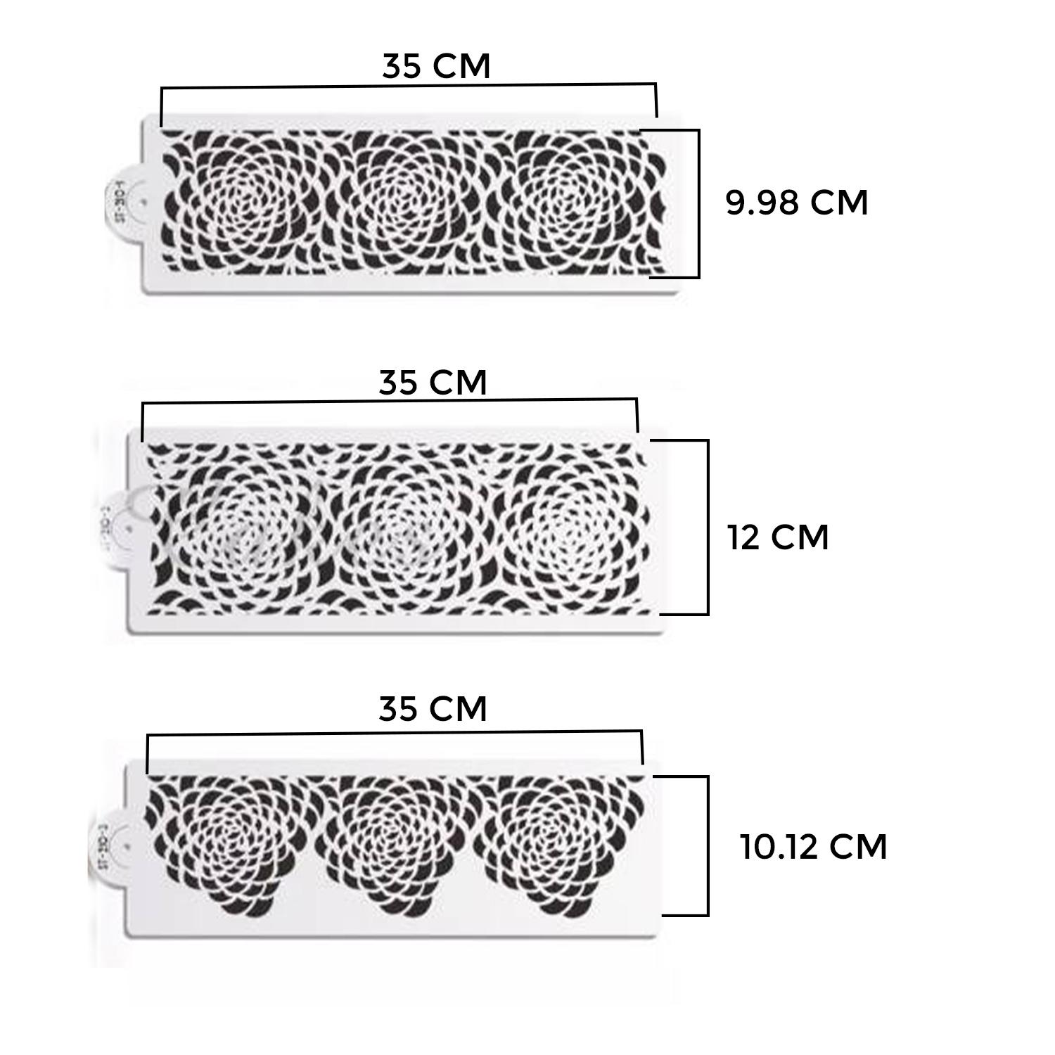 LARGE ROSE MOTIF STENCIL 3PCS SET