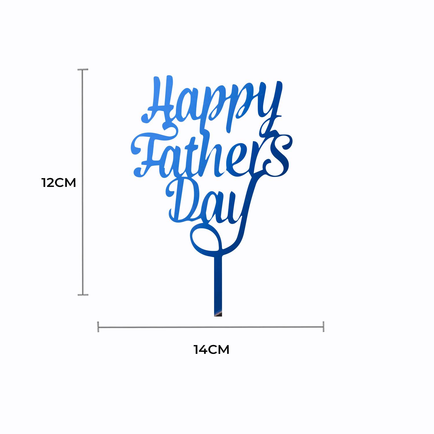 MIRROR BLUE ACRYLIC FATHERS DAY TOPPER NO 01