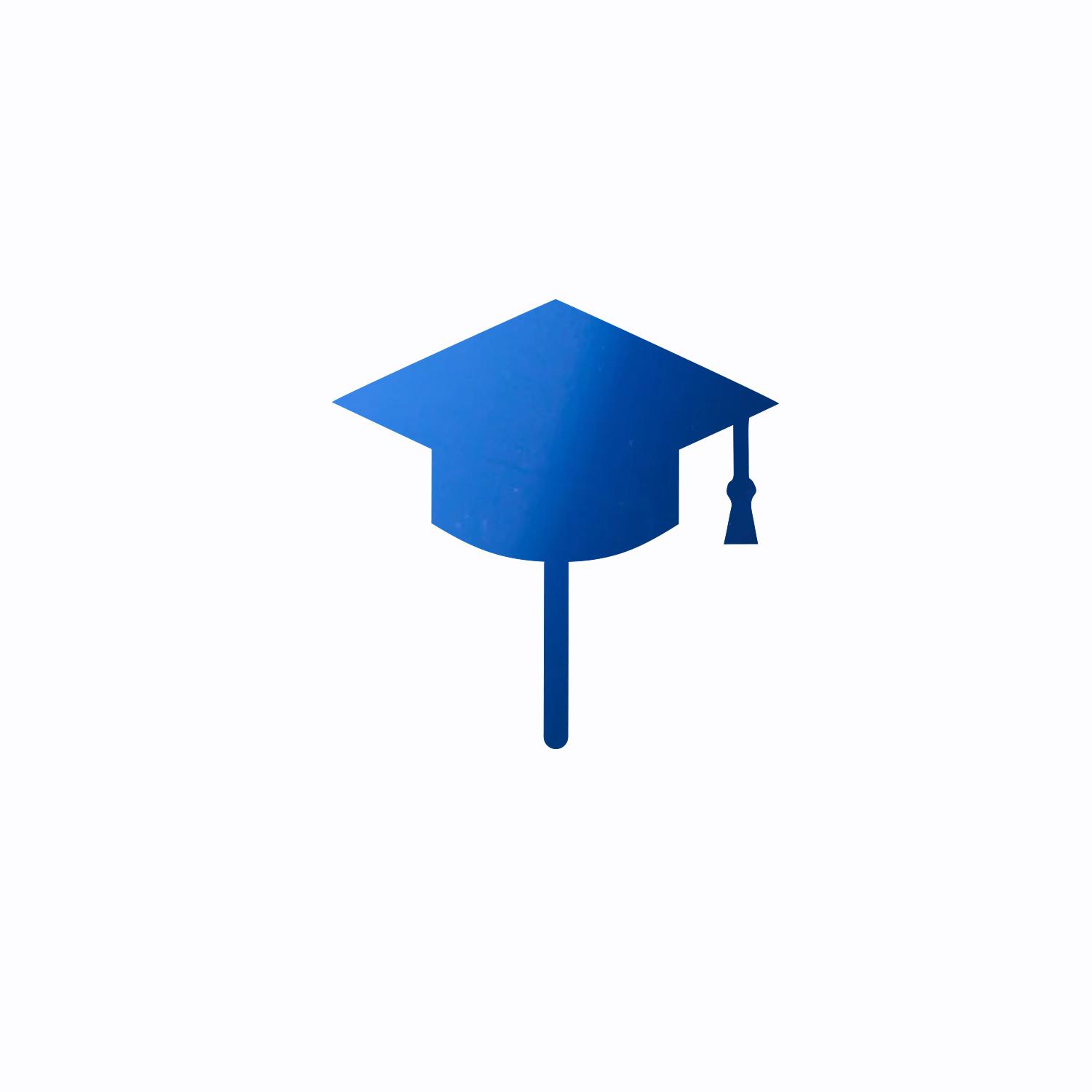 MIRROR BLUE ACRYLIC GRADUATION CAP TOPPER