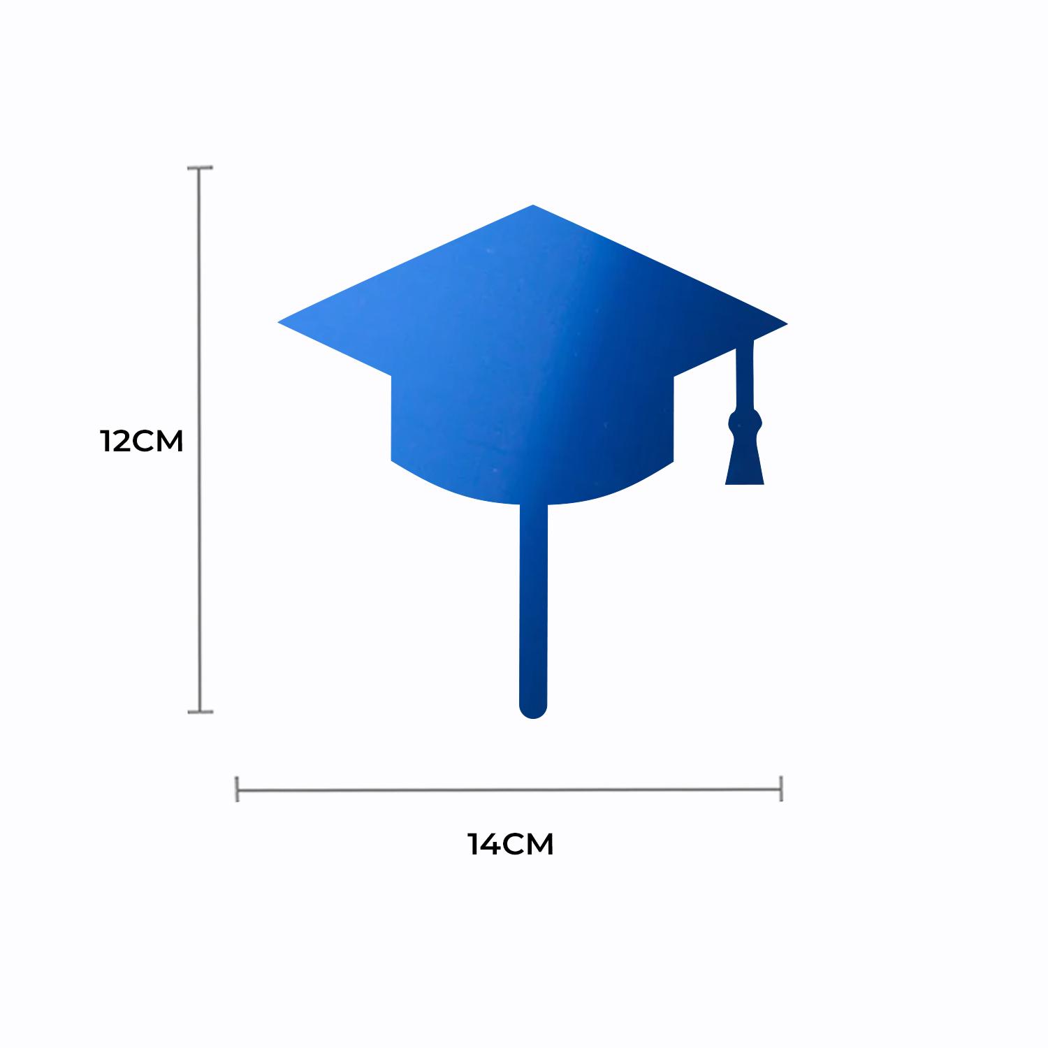 MIRROR BLUE ACRYLIC GRADUATION CAP TOPPER