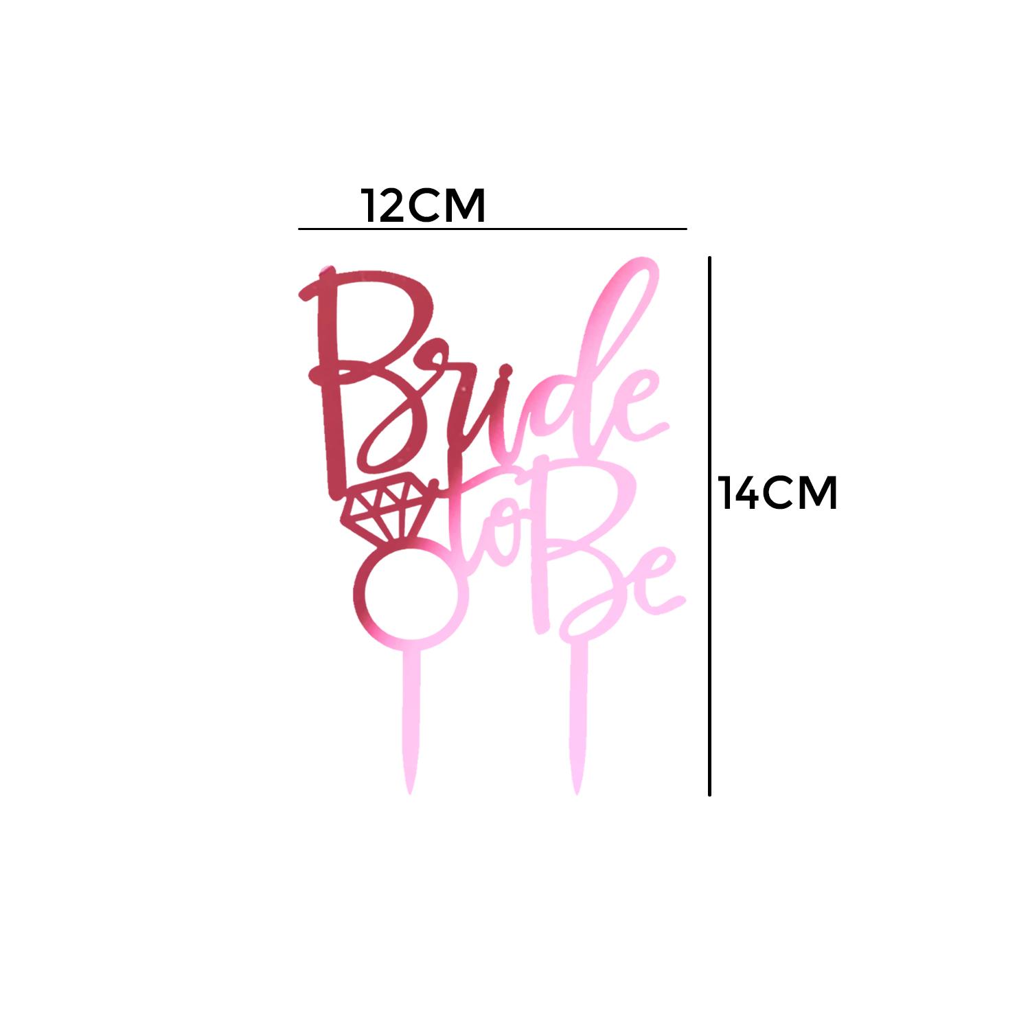 MIRROR PINK ACRYLIC BRIDAL SHOWER TOPPER 01