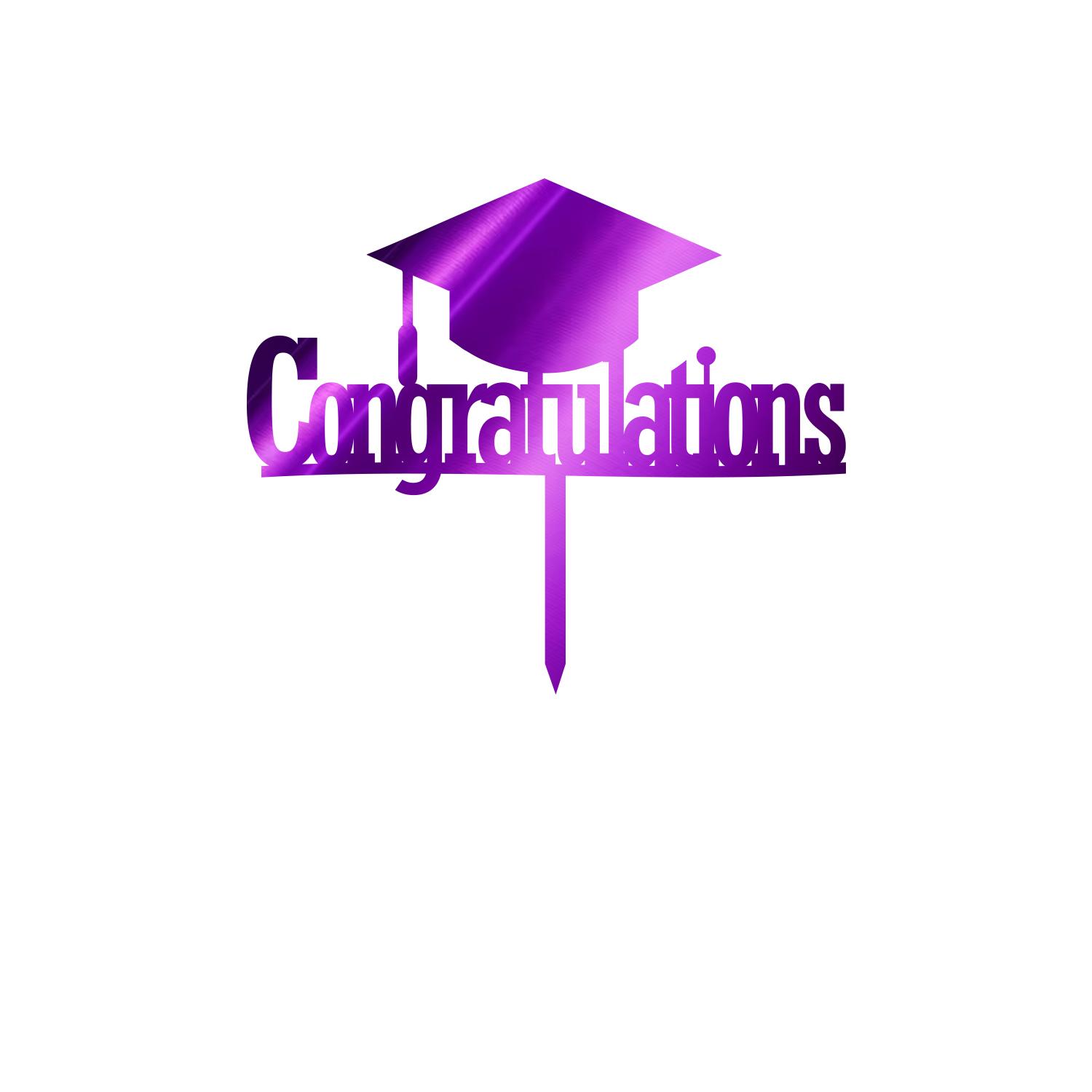 MIRROR PURPLE ACRYLIC GRADUATION TOPPER 01