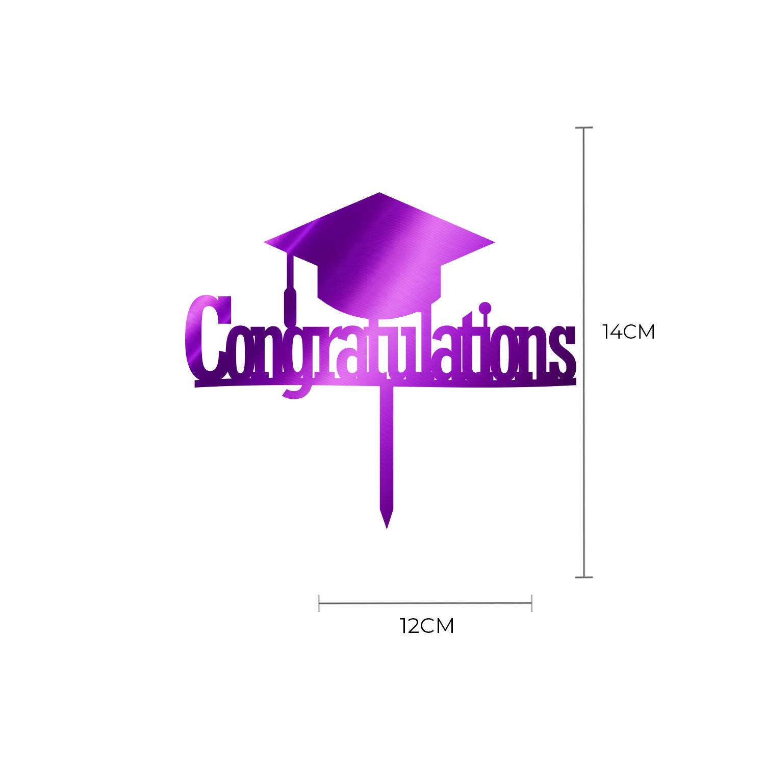 MIRROR PURPLE ACRYLIC GRADUATION TOPPER 01