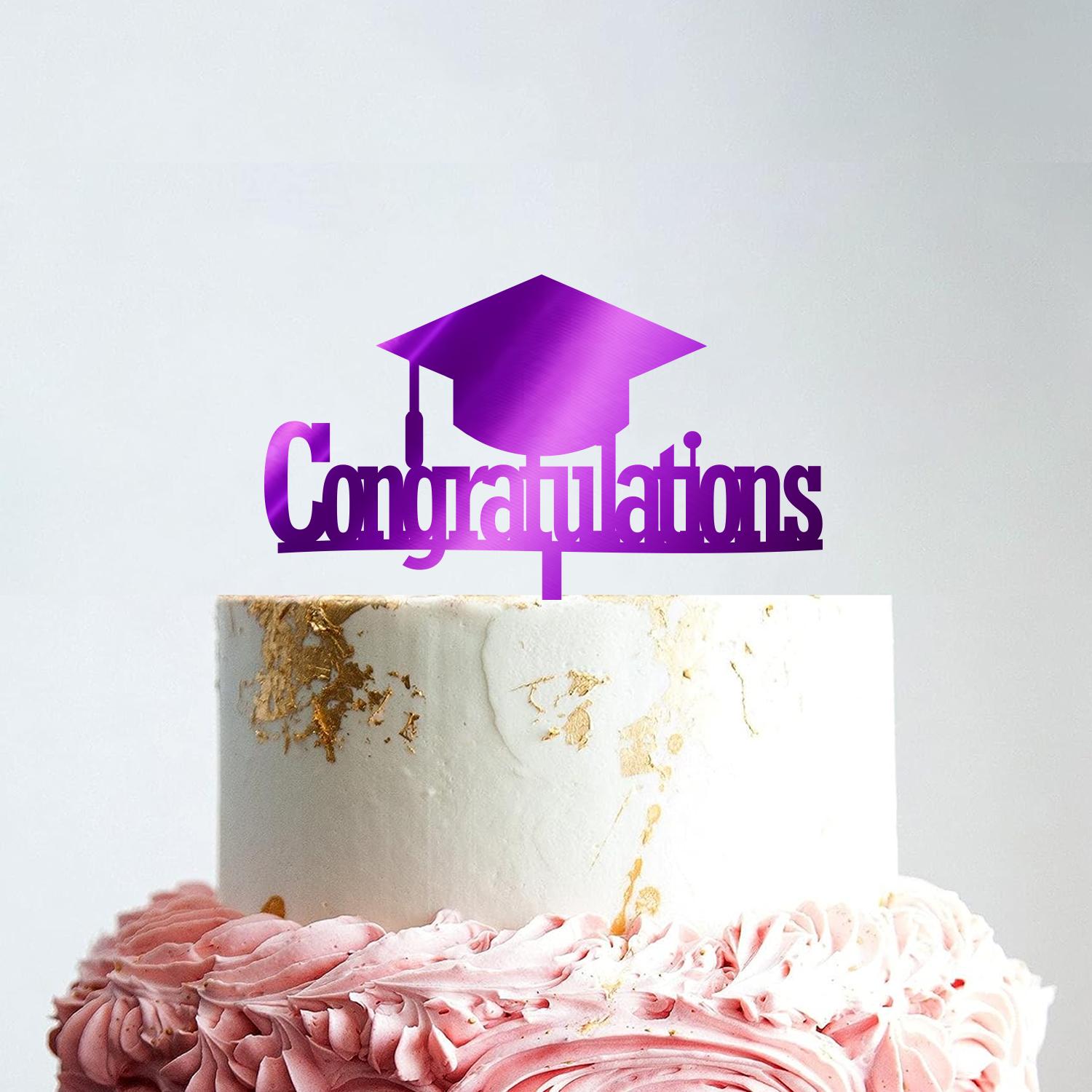 MIRROR PURPLE ACRYLIC GRADUATION TOPPER 01