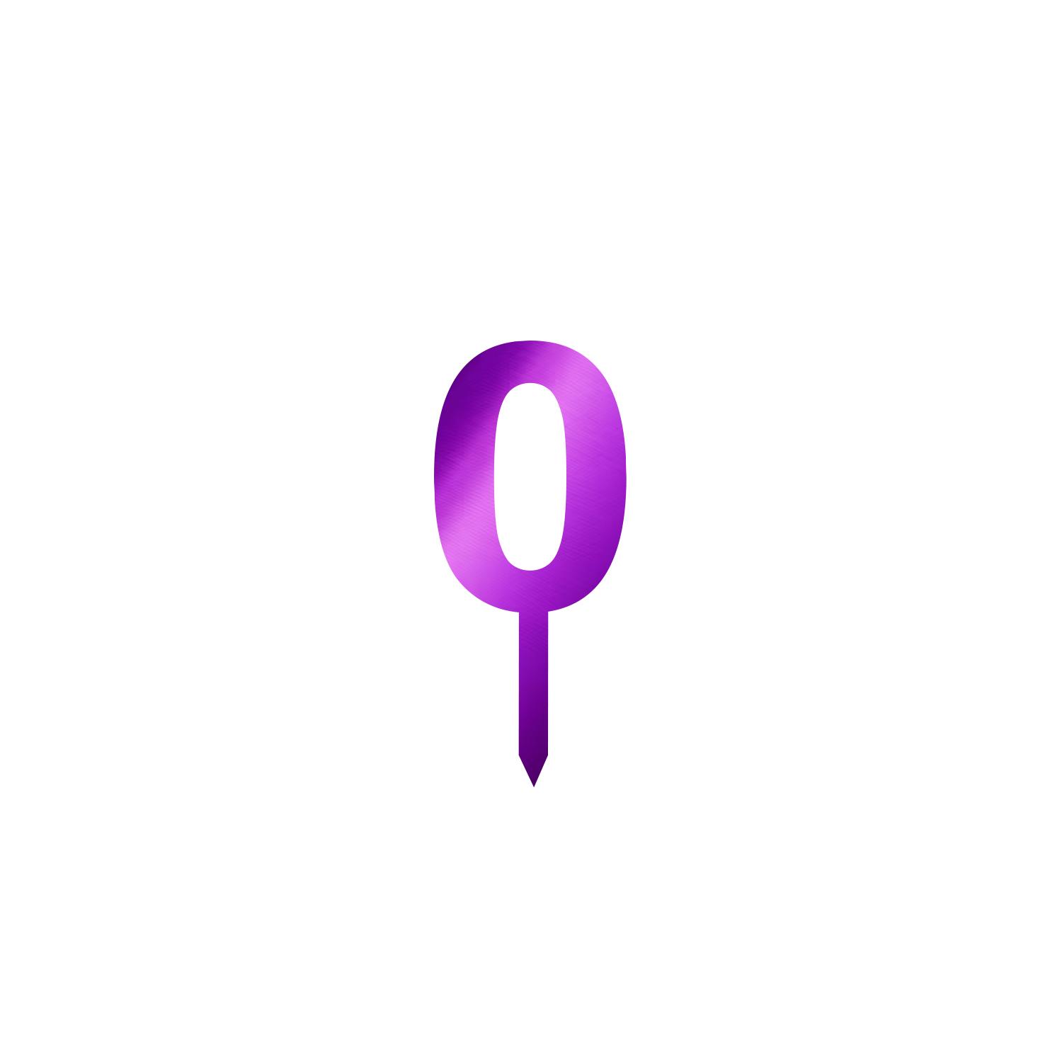 MIRROR PURPLE ACRYLIC MINI NUMBER TOPPER 0