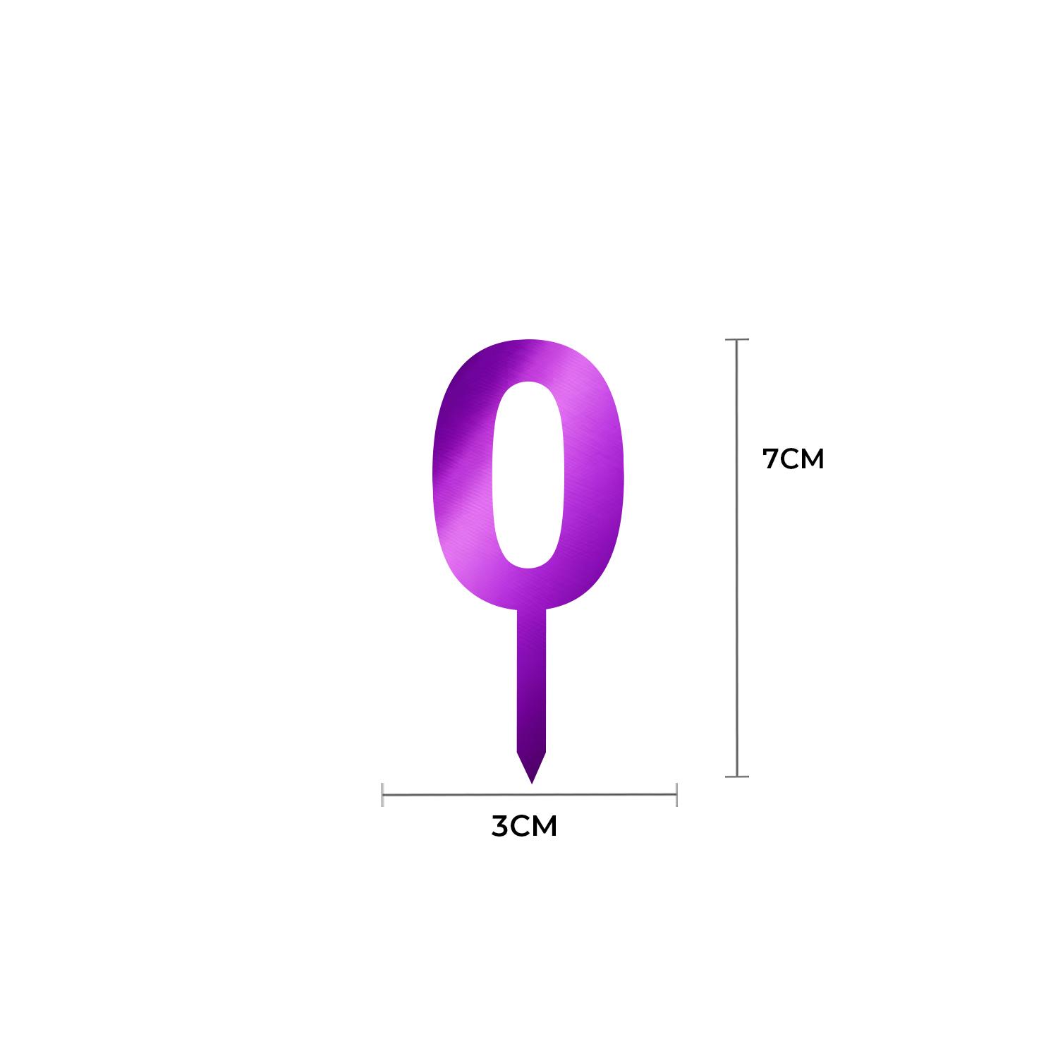 MIRROR PURPLE ACRYLIC MINI NUMBER TOPPER 0