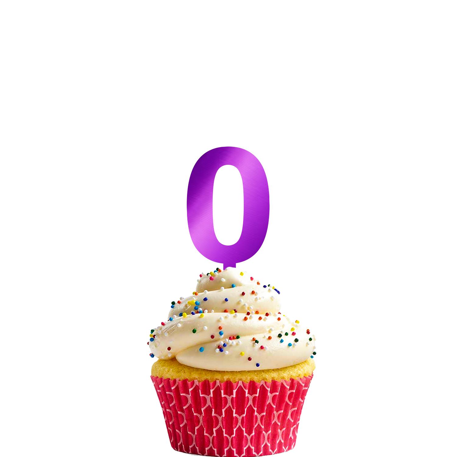 MIRROR PURPLE ACRYLIC MINI NUMBER TOPPER 0