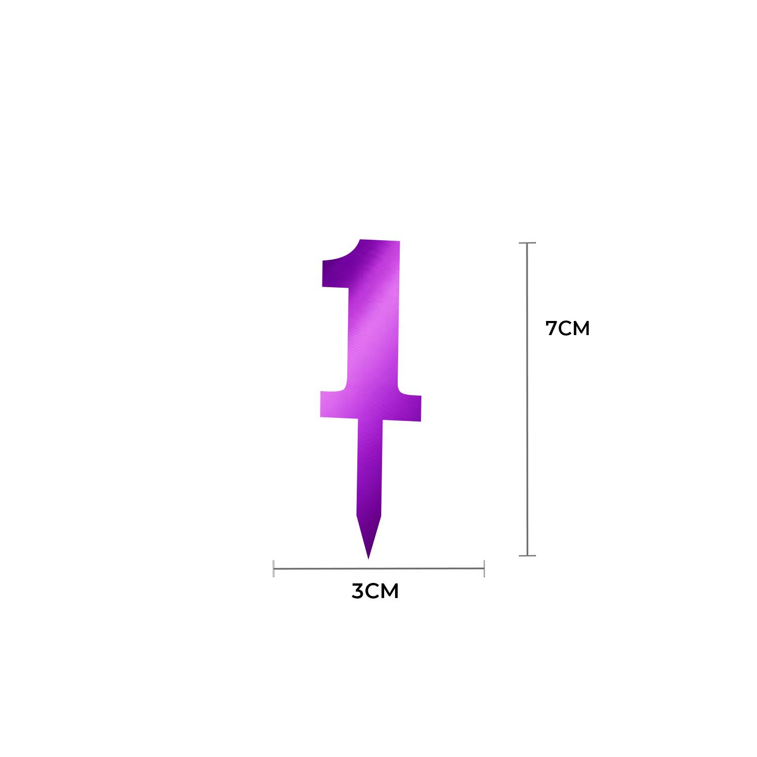 MIRROR PURPLE ACRYLIC MINI NUMBER TOPPER 1