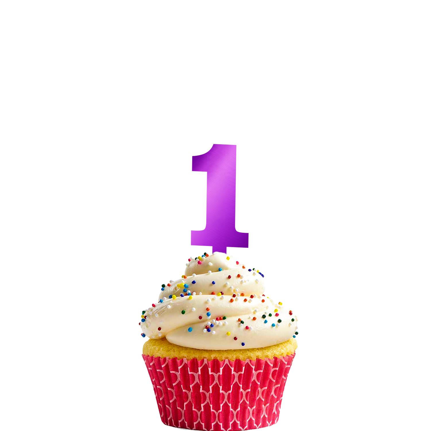 MIRROR PURPLE ACRYLIC MINI NUMBER TOPPER 1