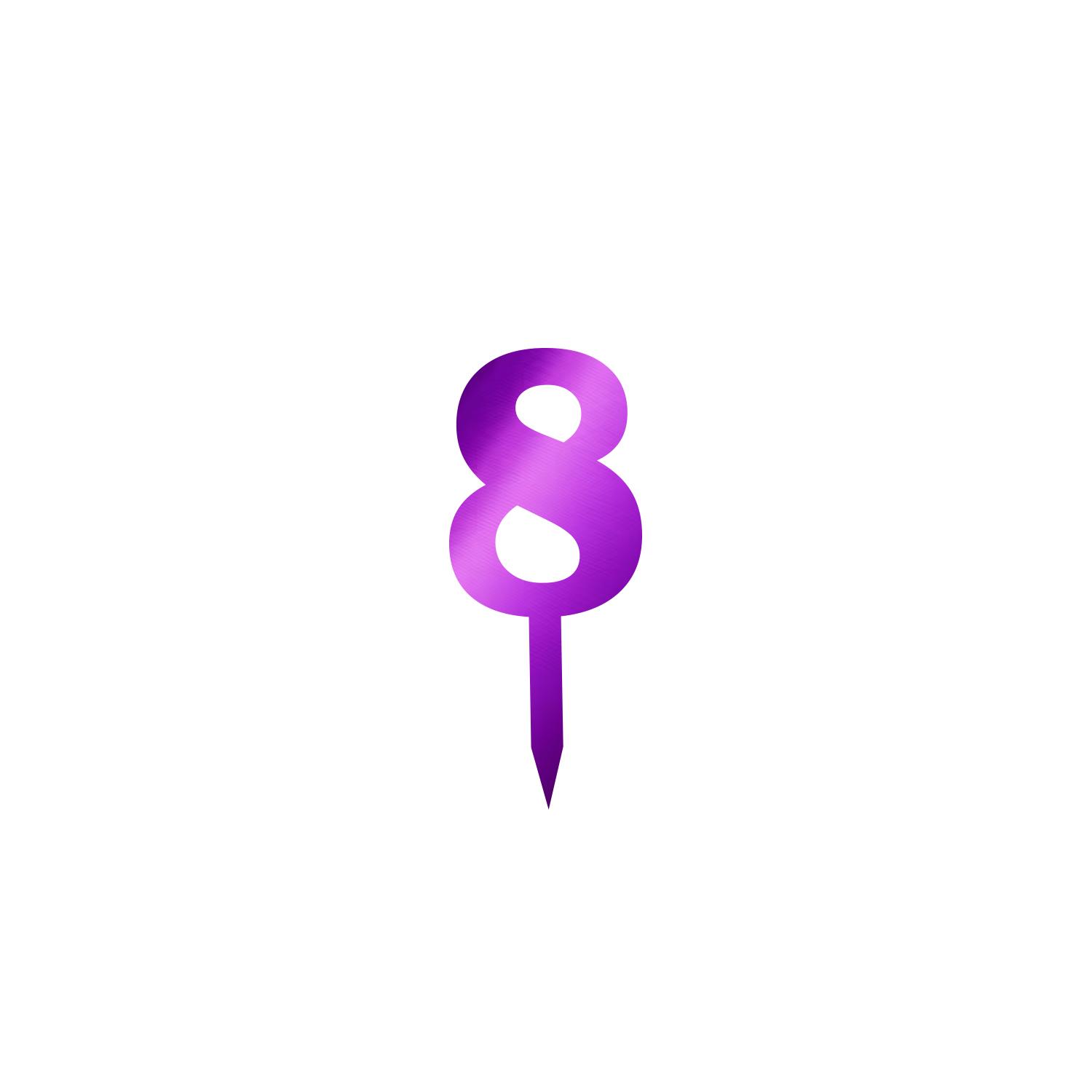 MIRROR PURPLE ACRYLIC MINI NUMBER TOPPER 8