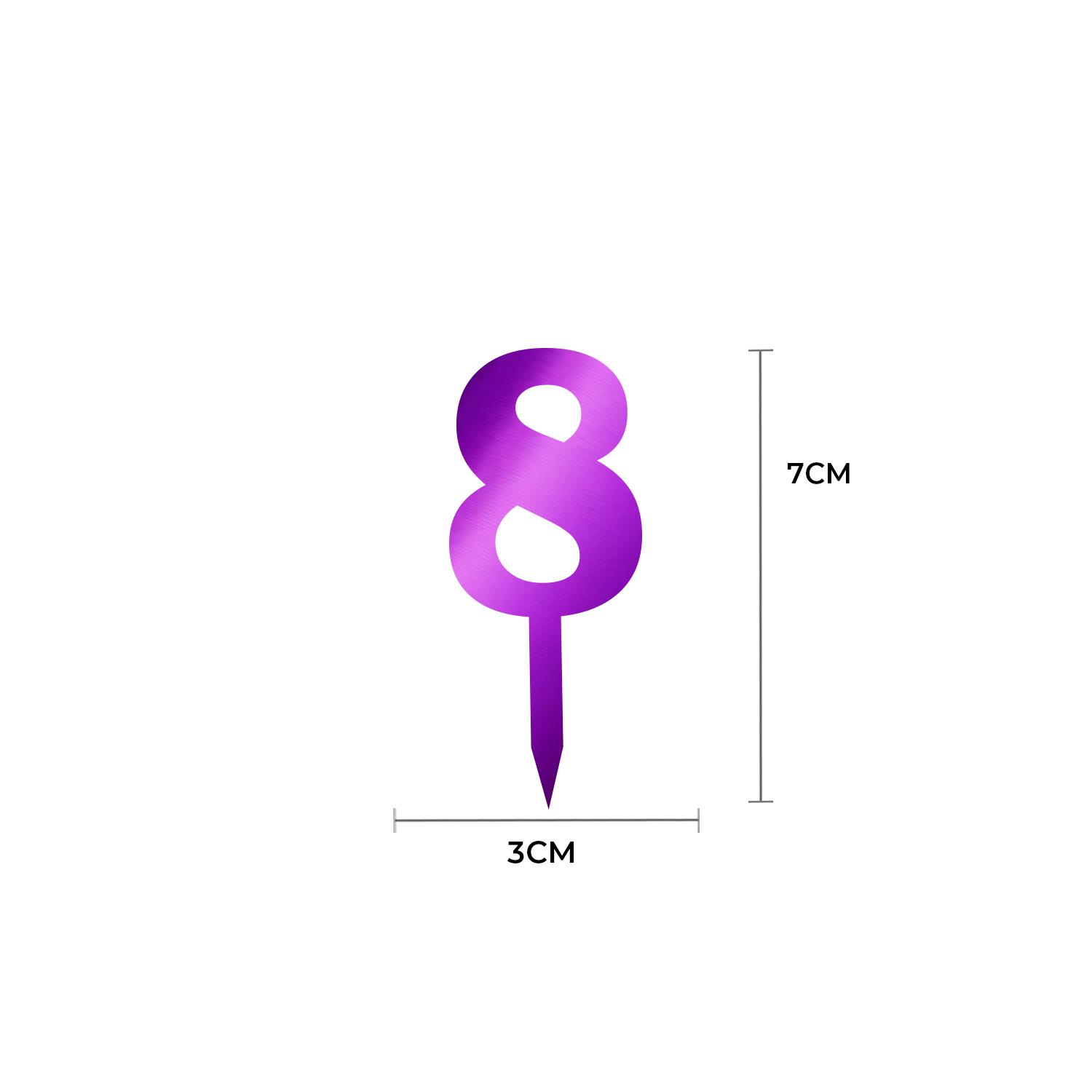MIRROR PURPLE ACRYLIC MINI NUMBER TOPPER 8