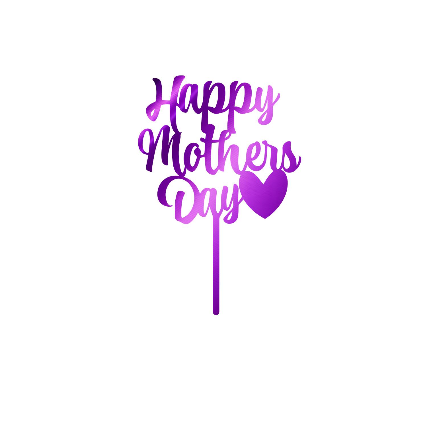 MIRROR PURPLE ACRYLIC MOTHERS DAY TOPPER NO 01